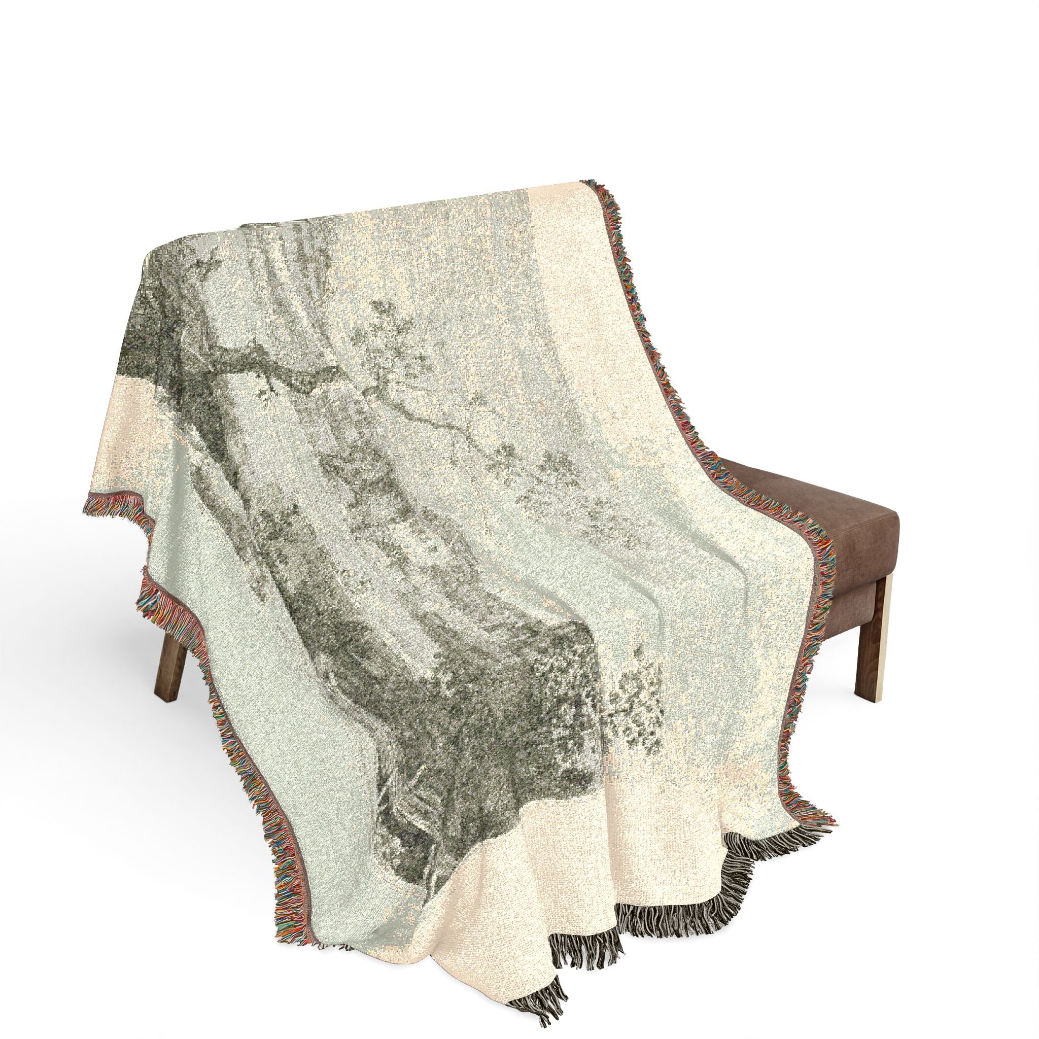 Canaletto - View of a Town on a River Bank, from Vedute | Woven Tapestry Blanket