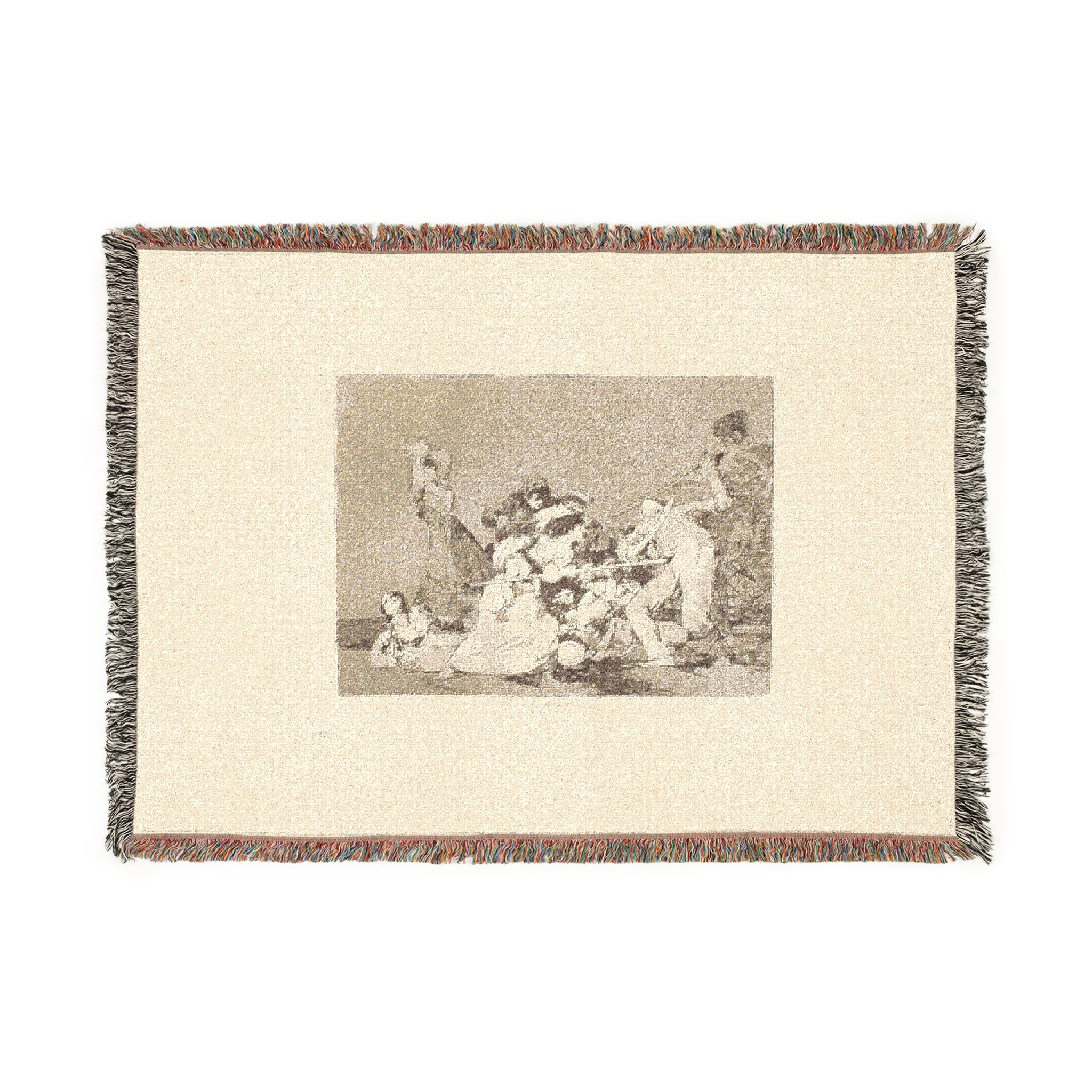 Francisco José de Goya y Lucientes - And they are like wild beasts, plate five from The Disasters of War | Woven Tapestry Blanket