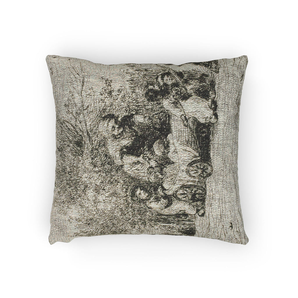 Charles François Daubigny - The Heritage of the Wagon (The Children with the Wagon) | Woven Pillow