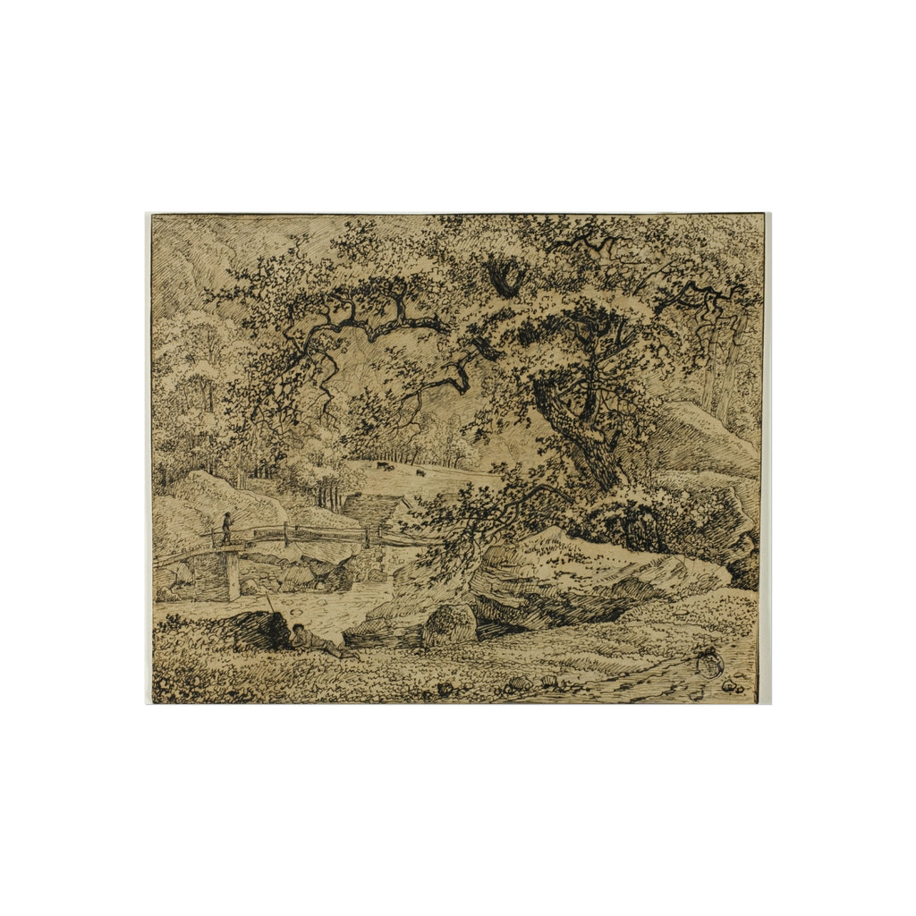 Jacob van Ruisdael - Landscape with Figure Resting Under Tree by Stream | Fine Art Poster