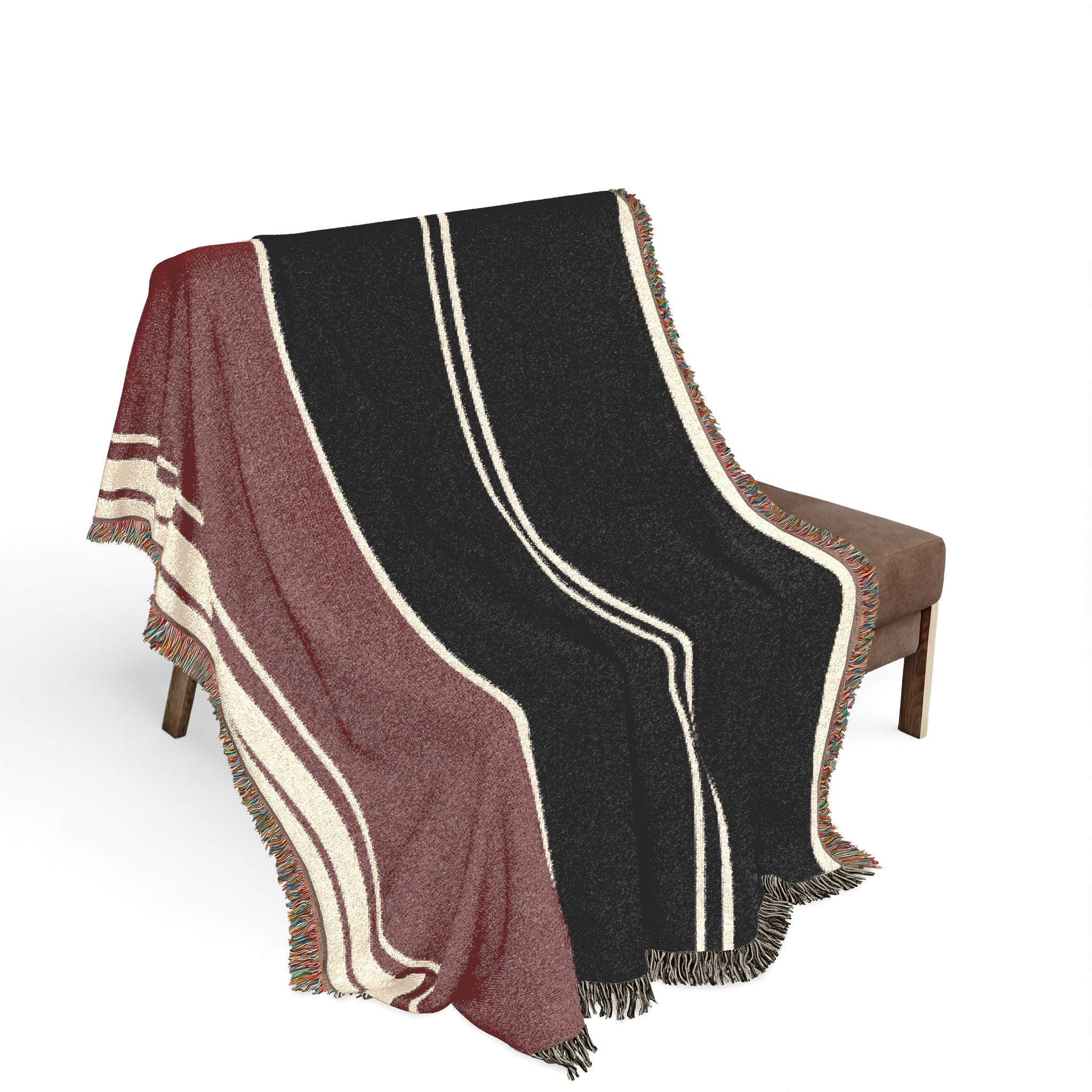 Orchard Throw — Ink · Fig · Warm White