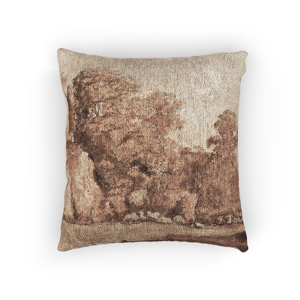 Claude Lorrain - A Rocky Hillside | Woven Pillow