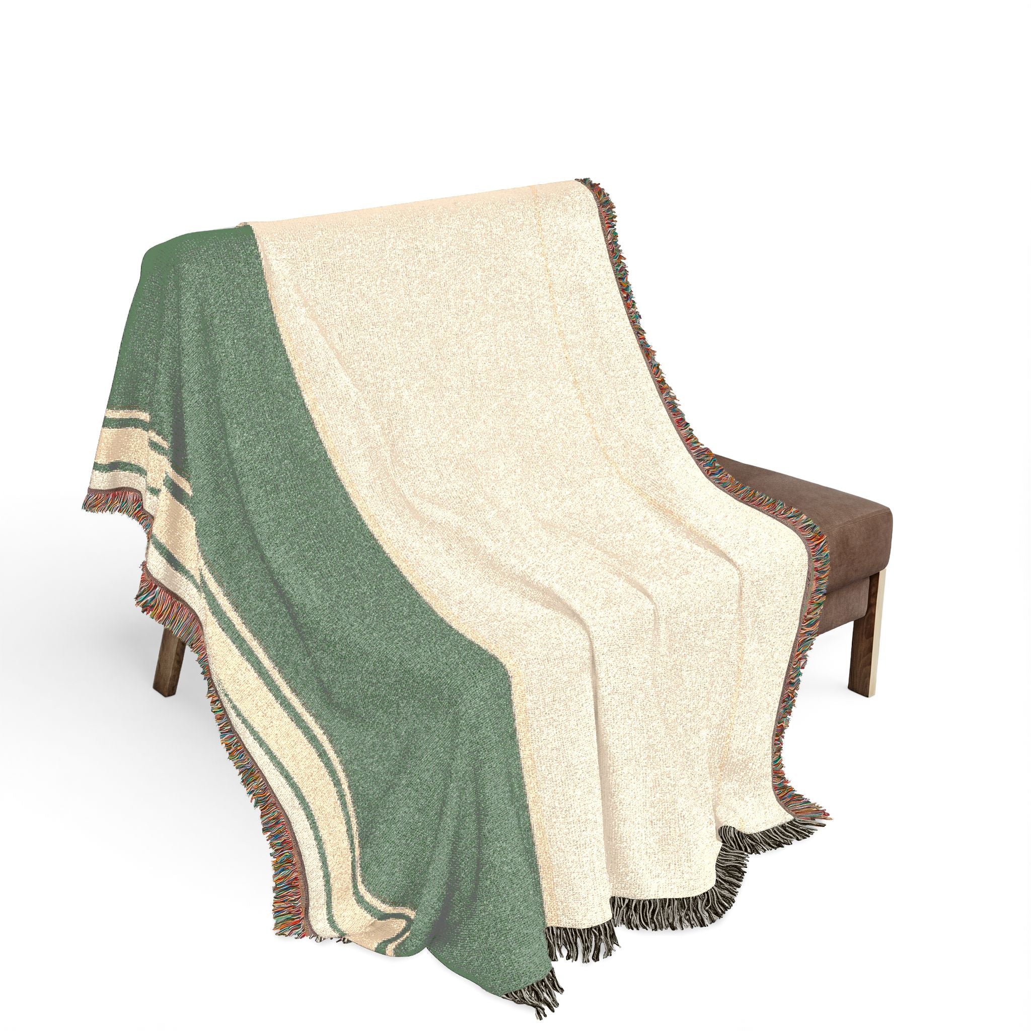 Grove Throw — Warm White · Olive · Sand