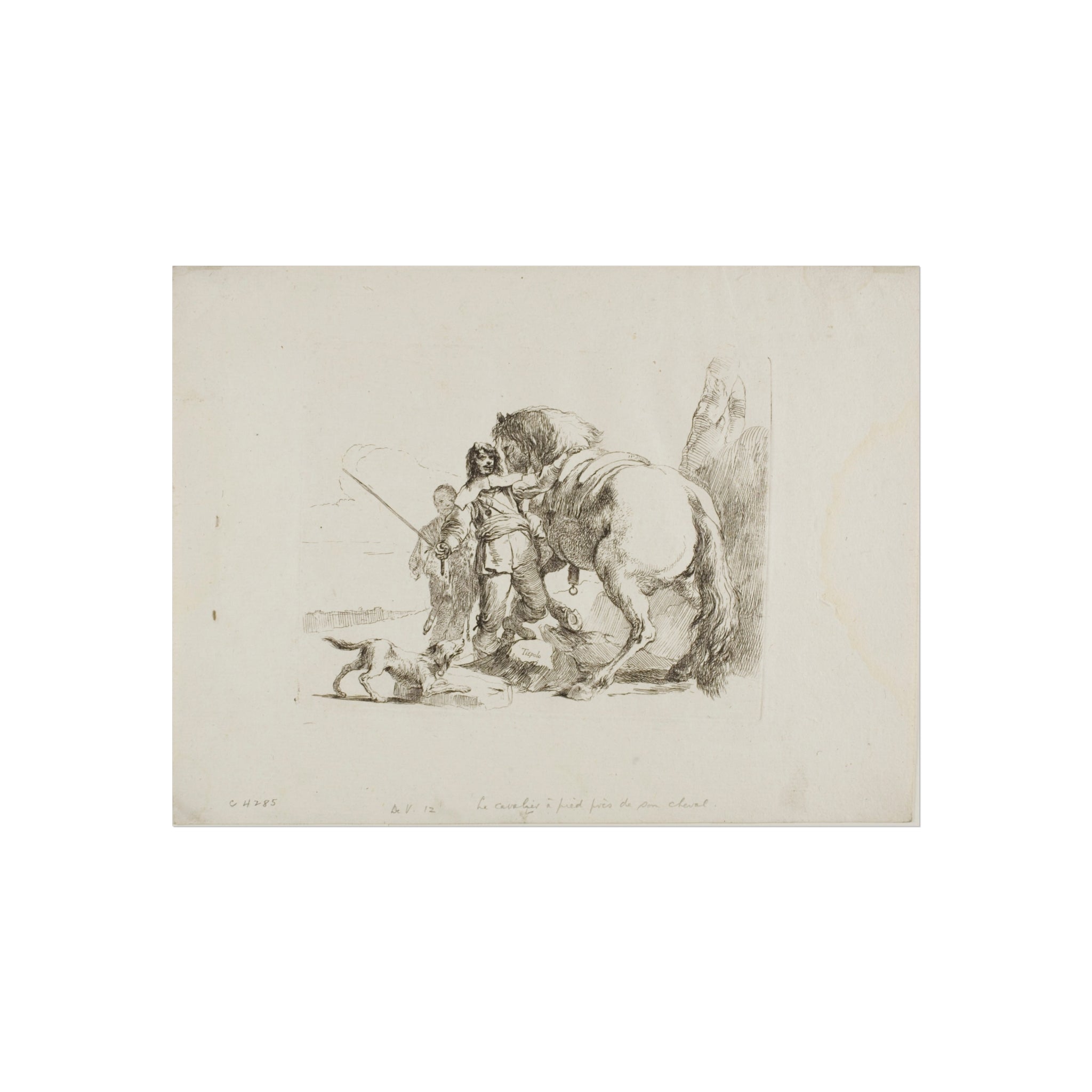 Giovanni Battista Tiepolo - The Rider Standing by His Horse, from Capricci | Fine Art Poster