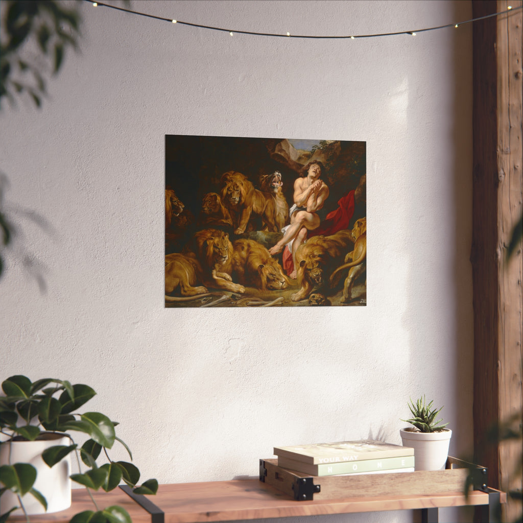 Sir Peter Paul Rubens - Daniel in the Lions' Den - Google Art Project | Fine Art Poster