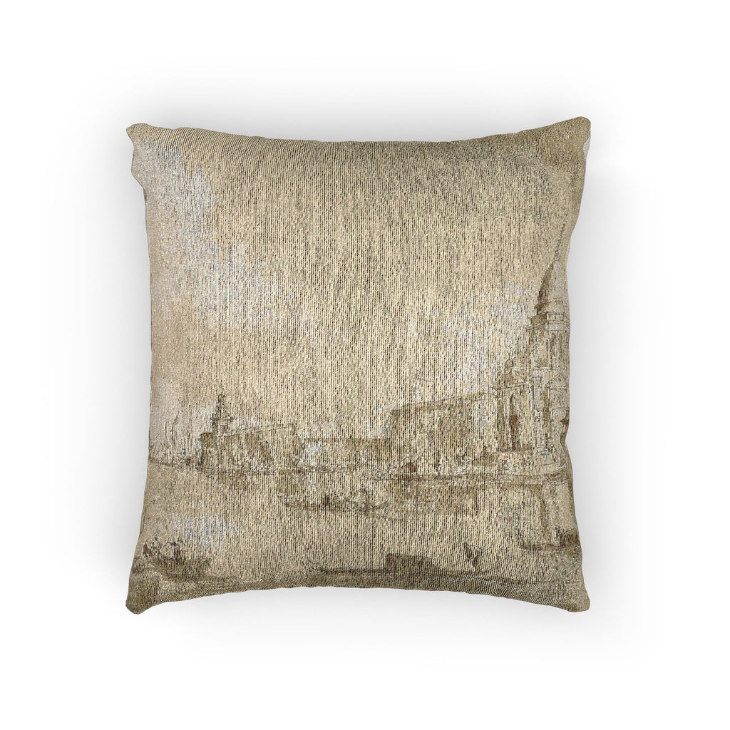 Imitator of Francesco Guardi - Bacino di San Marco with the Dogana del Mare and Santa Maria della Salute | Woven Pillow