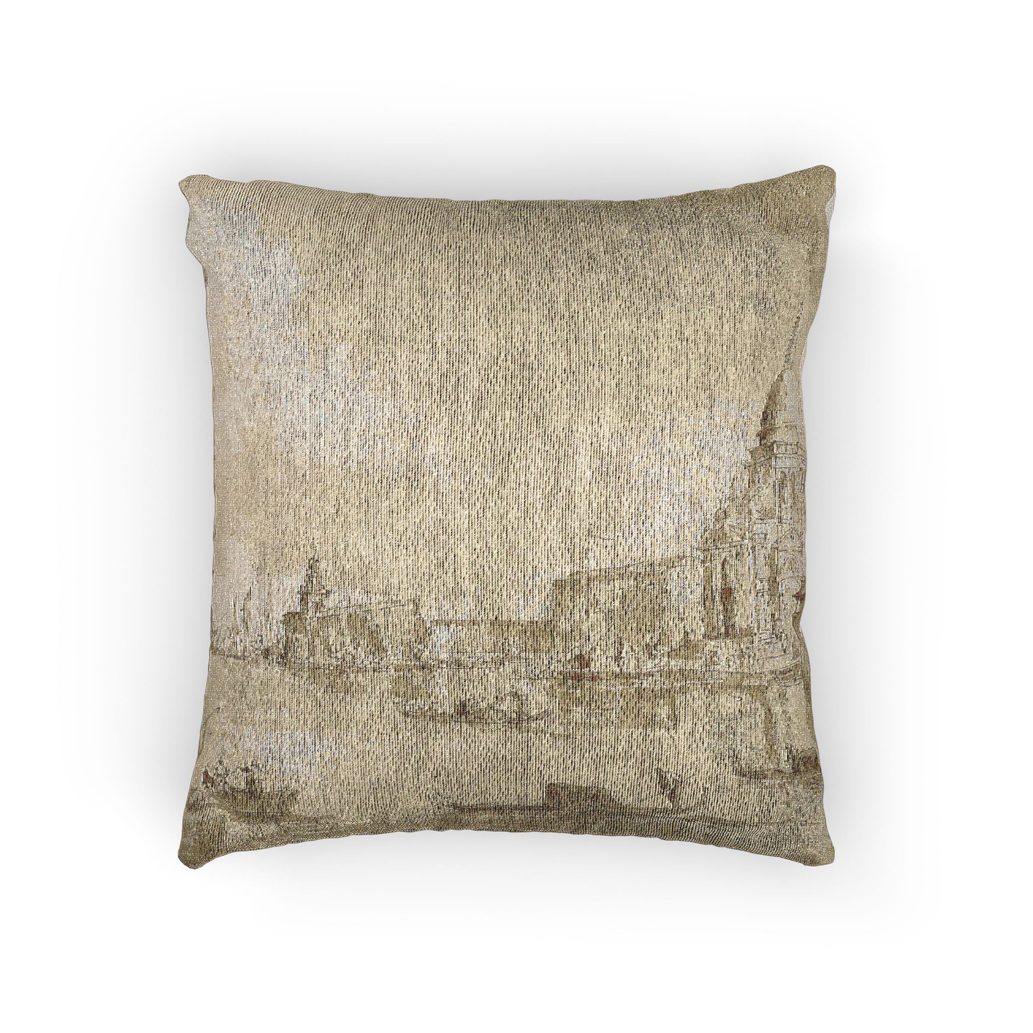 Imitator of Francesco Guardi - Bacino di San Marco with the Dogana del Mare and Santa Maria della Salute | Woven Pillow