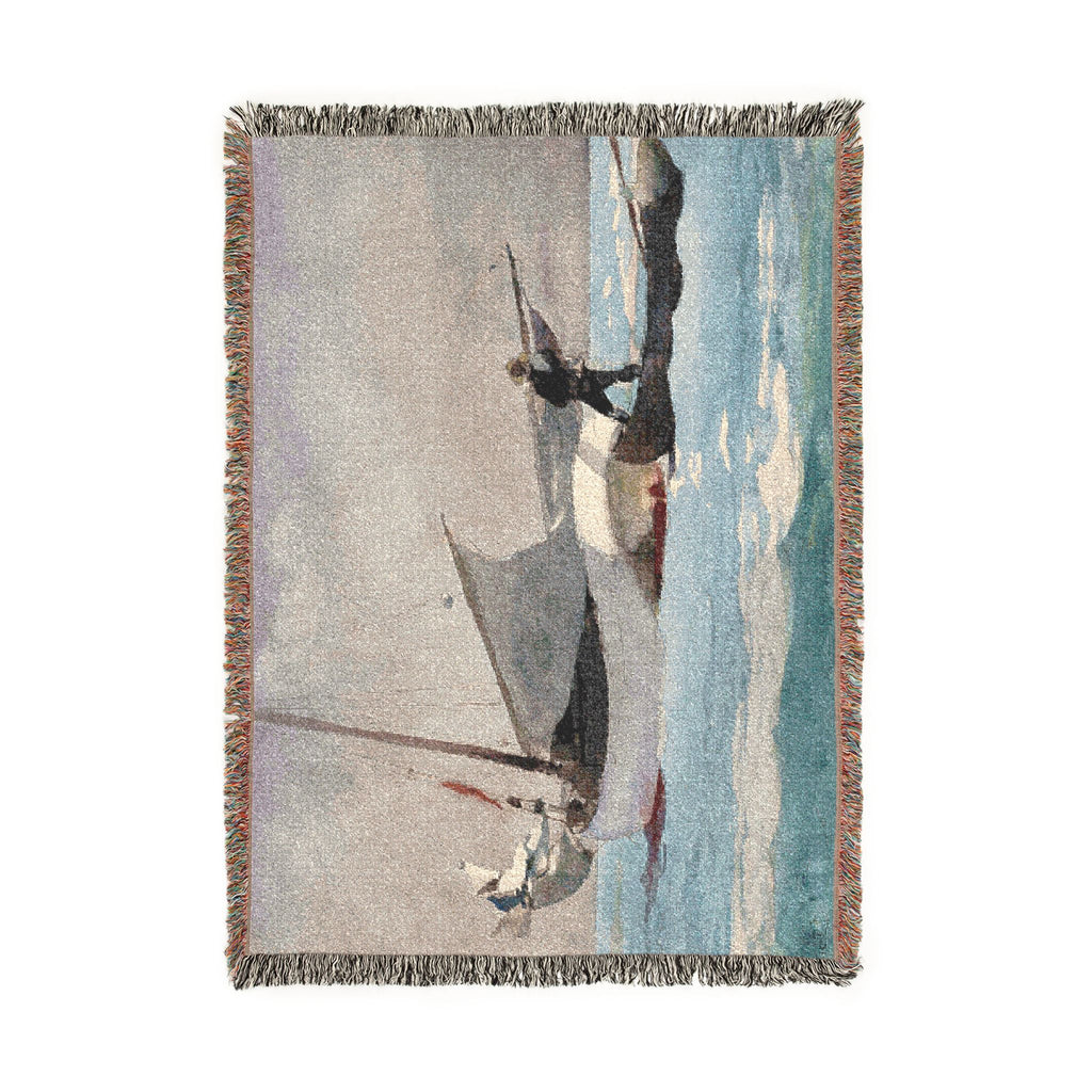 Winslow Homer - Stowing Sail | Woven Tapestry Blanket