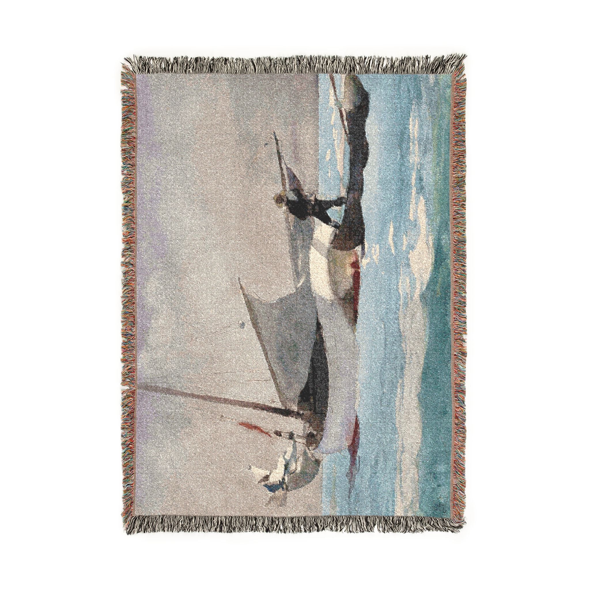 Winslow Homer - Stowing Sail | Woven Tapestry Blanket