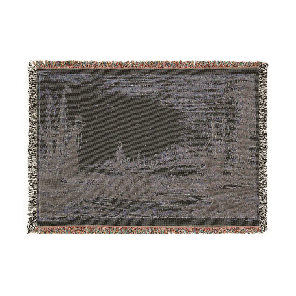 Claude Lorrain - Harbor with a Large Tower | Woven Tapestry Blanket