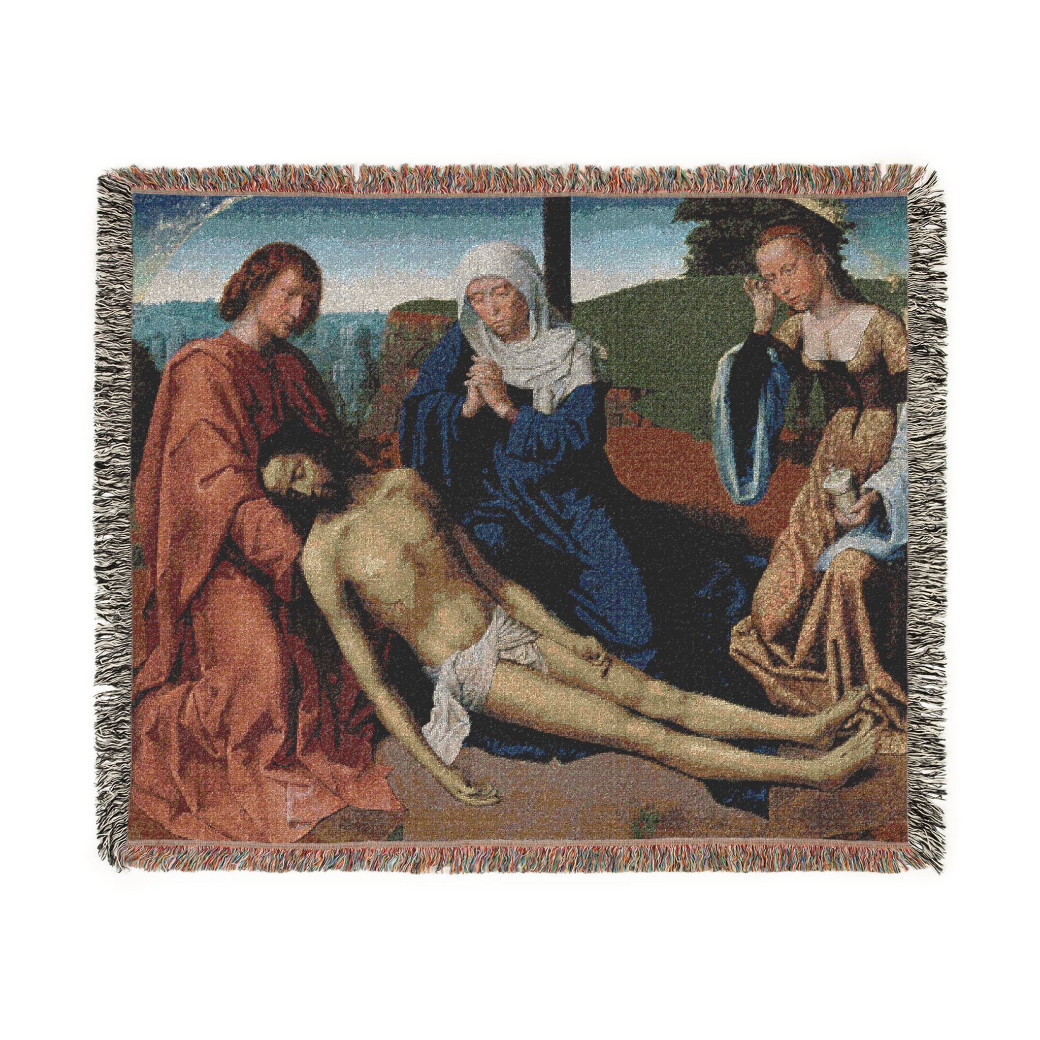 Lamentation over the Body of Christ Gerard David Tapestry Blanket