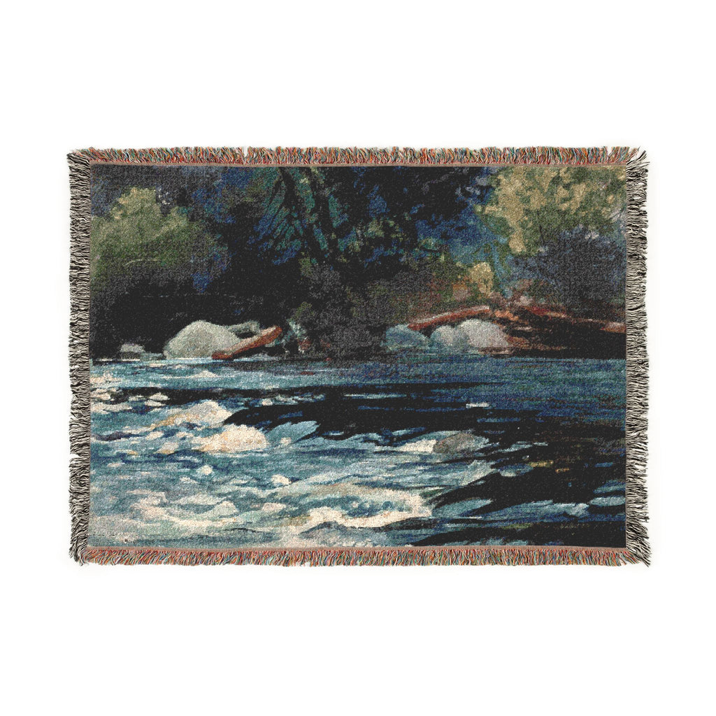 Winslow Homer - The Rapids, Hudson River, Adirondacks | Woven Tapestry Blanket