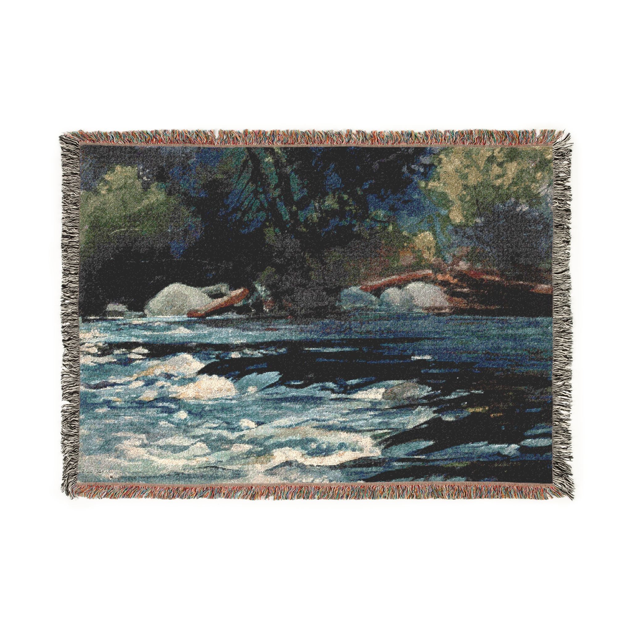 Winslow Homer - The Rapids, Hudson River, Adirondacks | Woven Tapestry Blanket