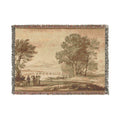 Claude Lorrain - A Wooded River Landscape with Jacob, Laban, and His Daughters | Woven Tapestry Blanket