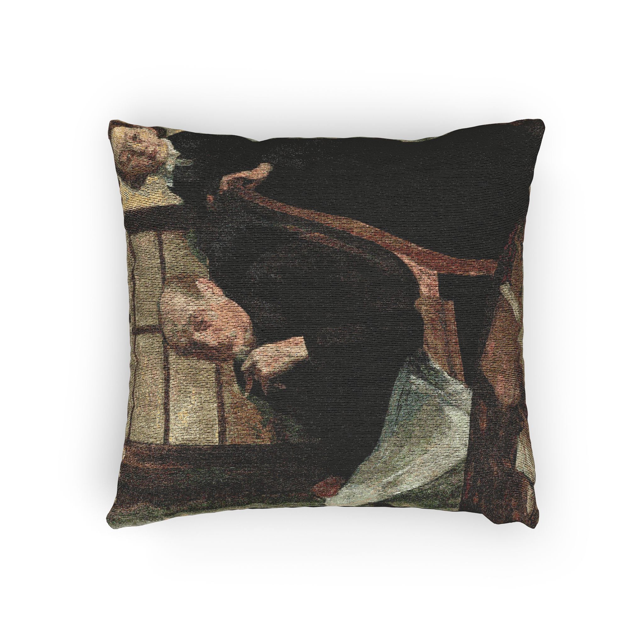 Hilaire Germain Edgar Degas - Henri Degas and His Niece Lucie Degas (The Artist's Uncle and Cousin) | Woven Pillow