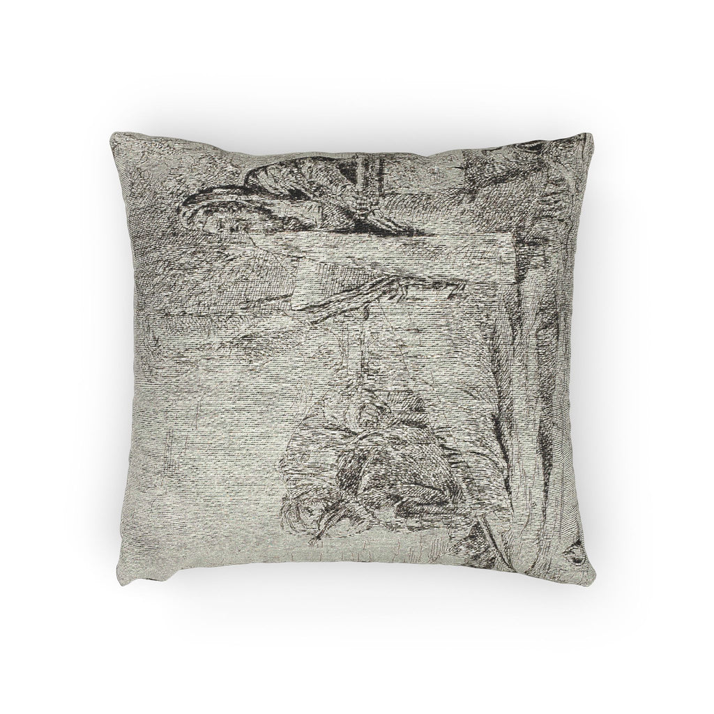 Giovanni Battista Tiepolo - Standing Philosopher and Two Other Figures, from Capricci | Woven Pillow