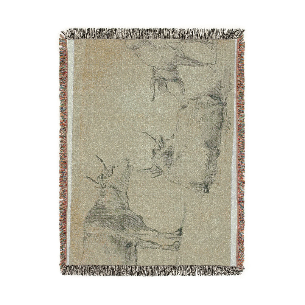 Aelbert Cuyp - Three Sketches of Cows | Woven Tapestry Blanket