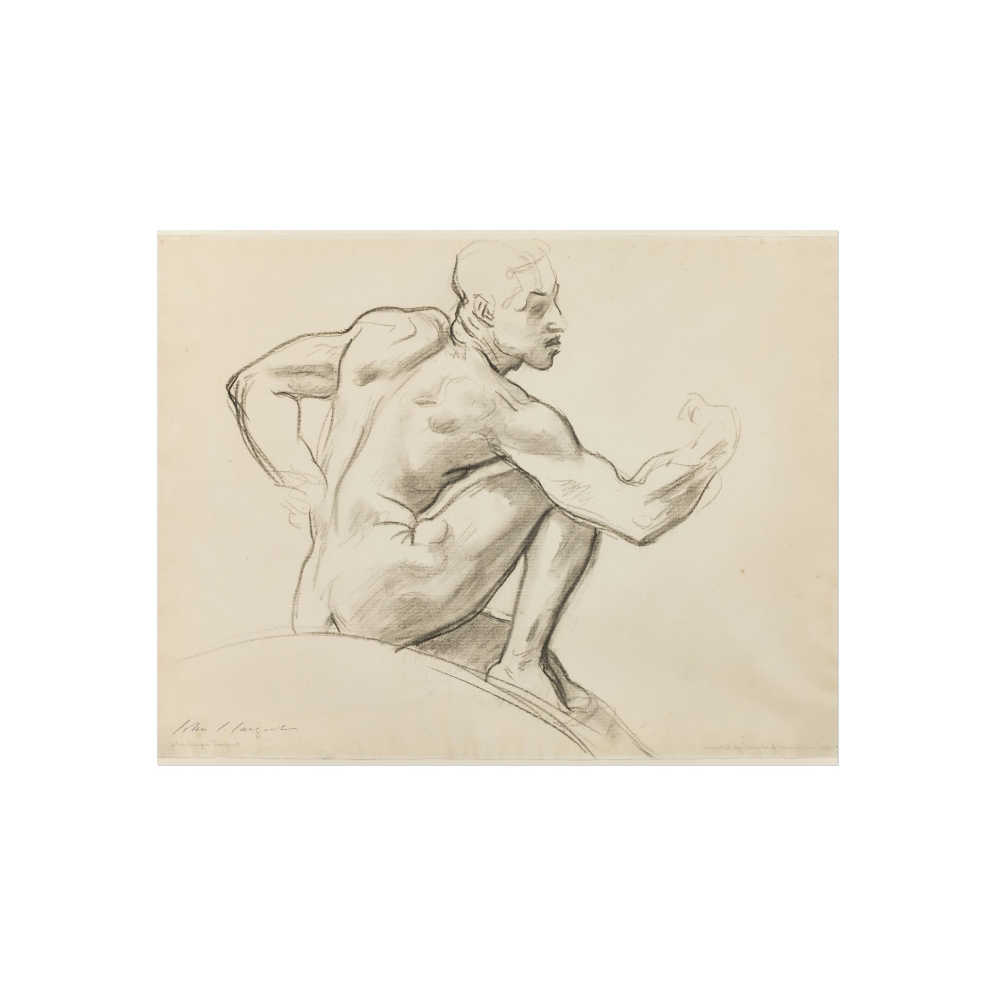 John Singer Sargent - Seated Male Nude | Fine Art Poster