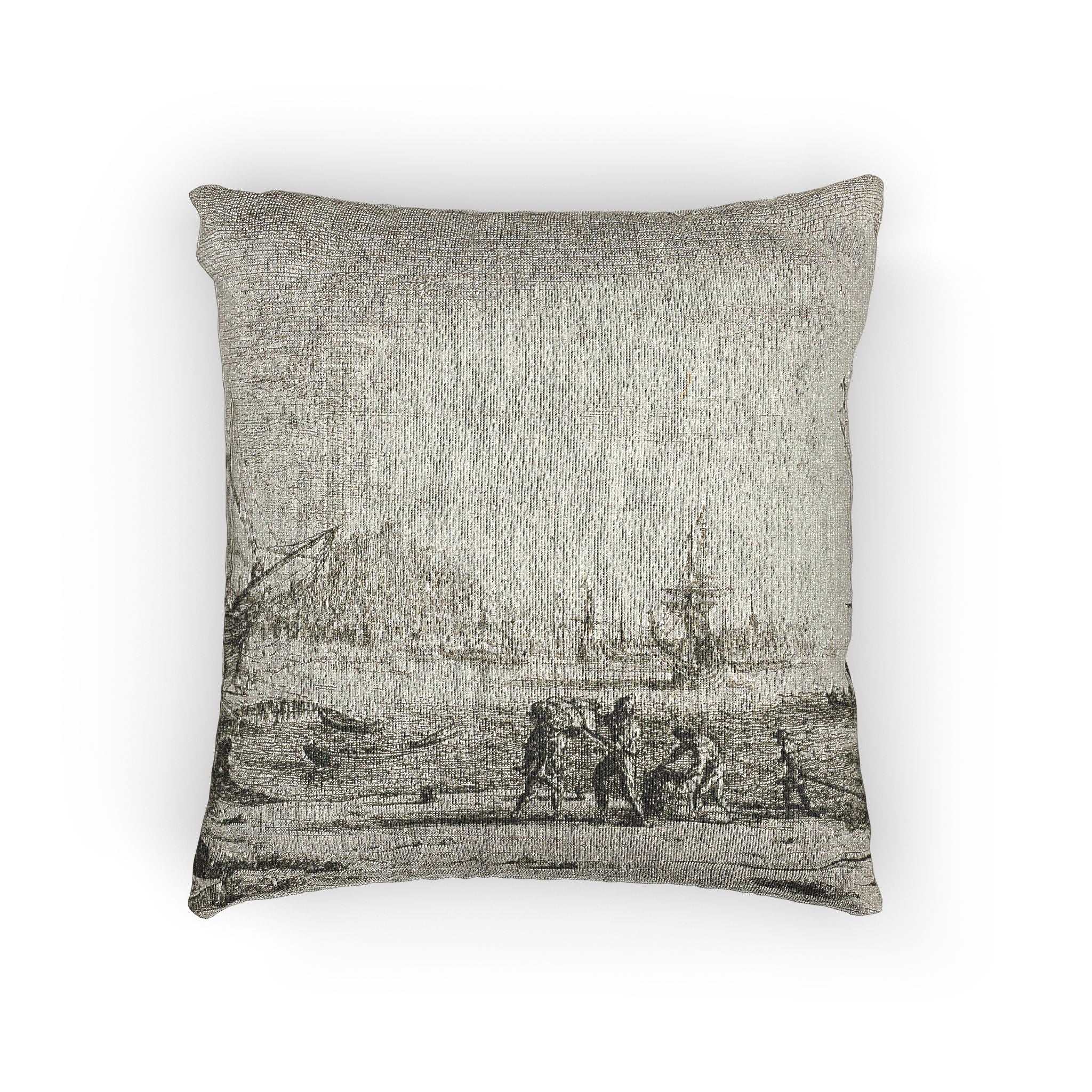 Claude Lorrain - Harbor with a Large Tower | Woven Pillow