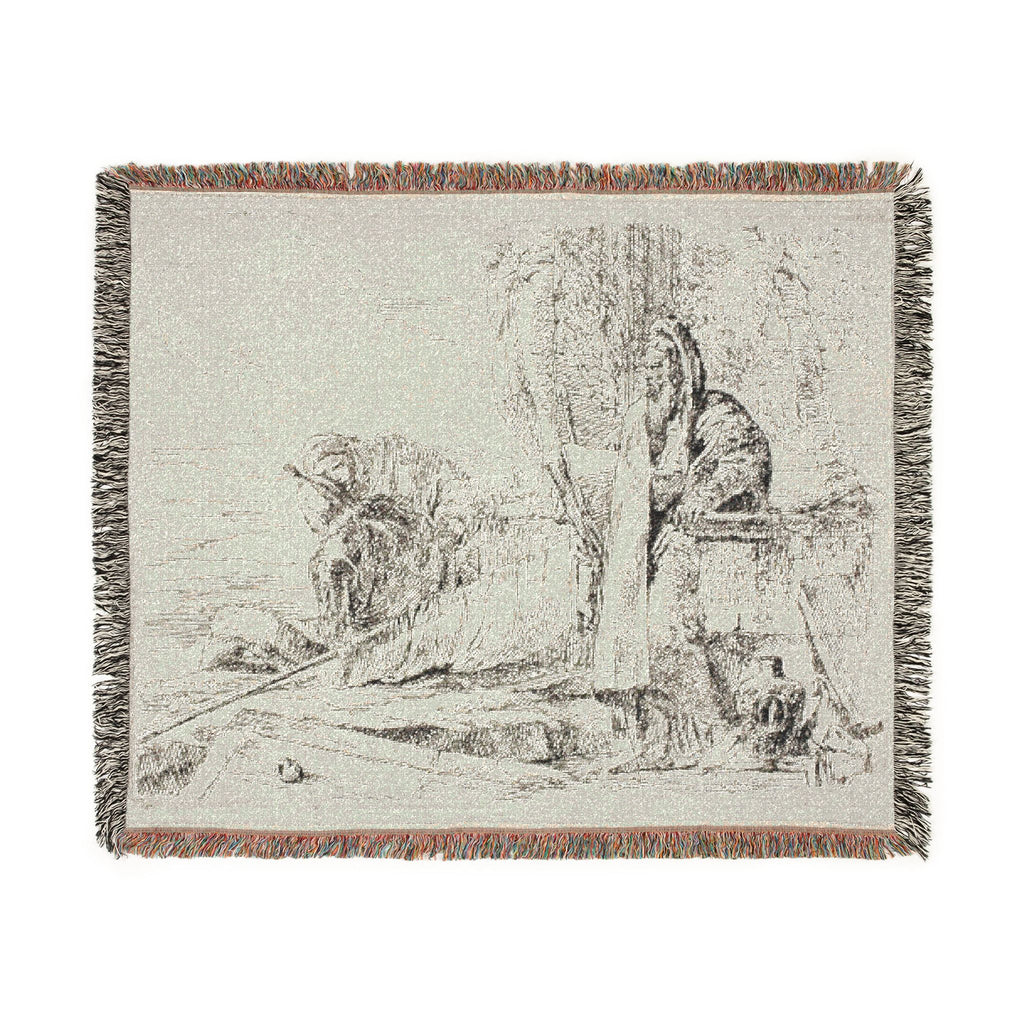 Giovanni Battista Tiepolo - Standing Philosopher and Two Other Figures, from Capricci | Woven Tapestry Blanket