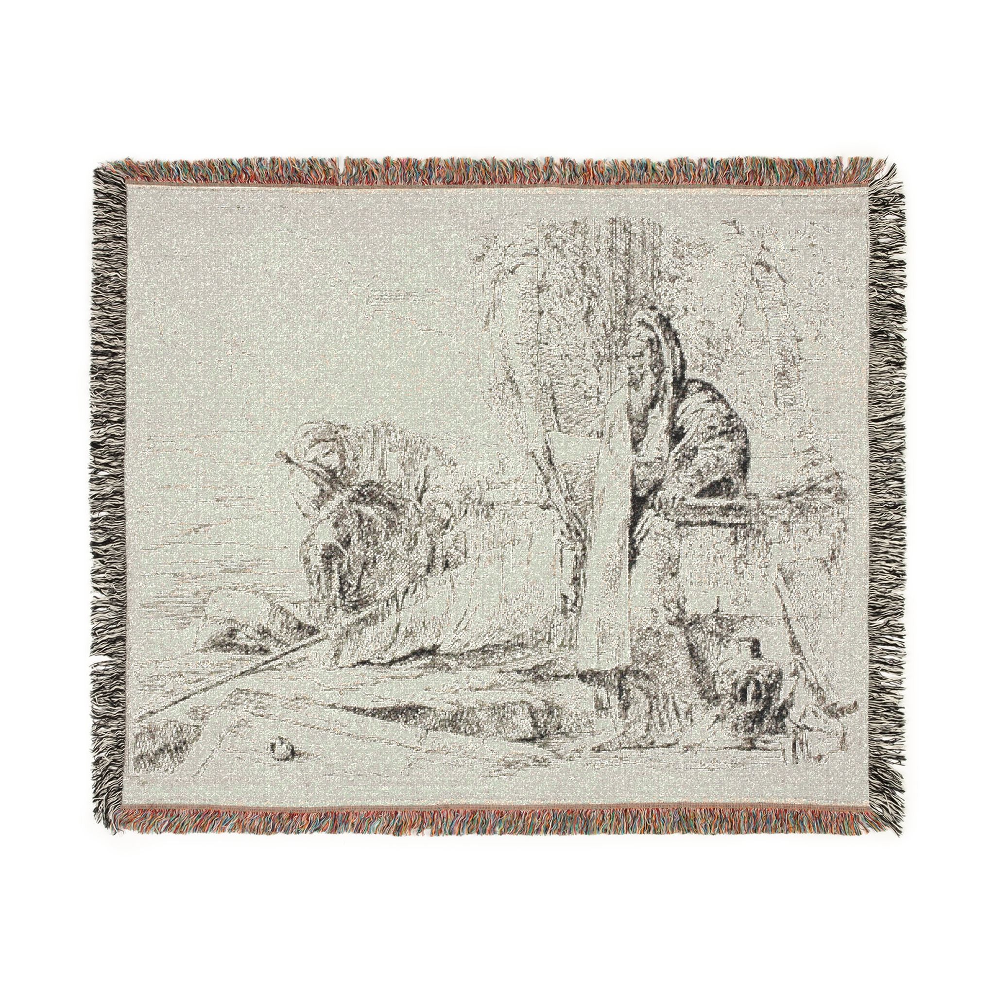 Giovanni Battista Tiepolo - Standing Philosopher and Two Other Figures, from Capricci | Woven Tapestry Blanket