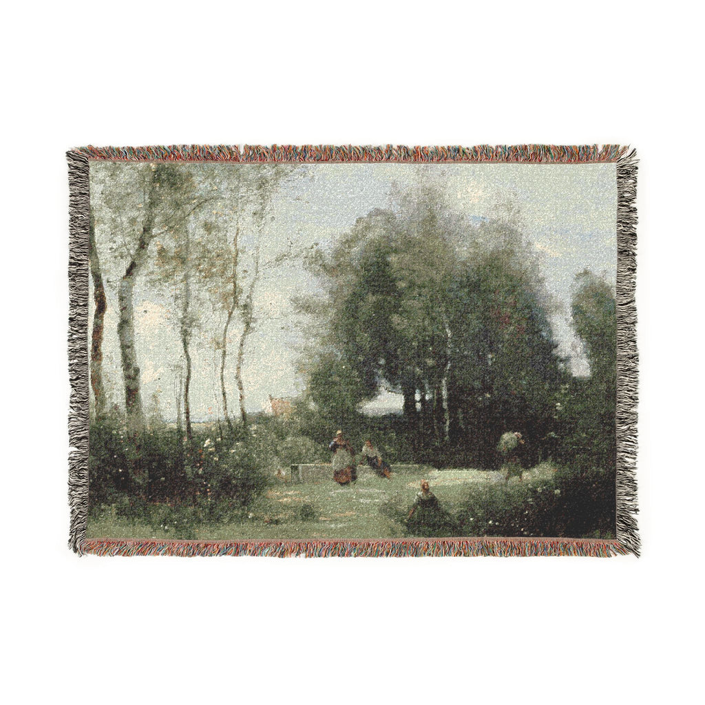 Jean Baptiste Camille Corot - Arleux-Palluel, The Bridge of Trysts | Woven Tapestry Blanket