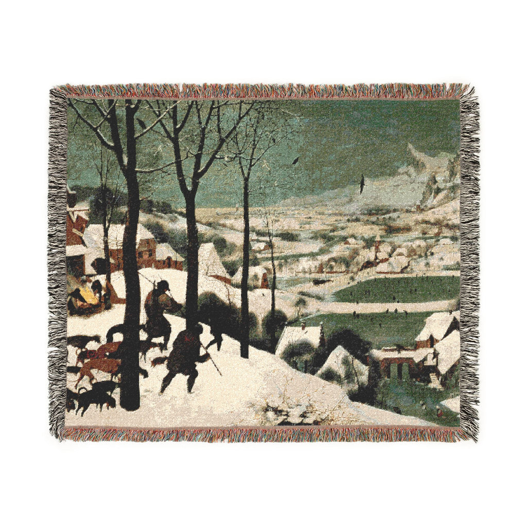 The Hunters in the Snow Woven Blanket - Bruegel Fine-Art Tapestry Throw