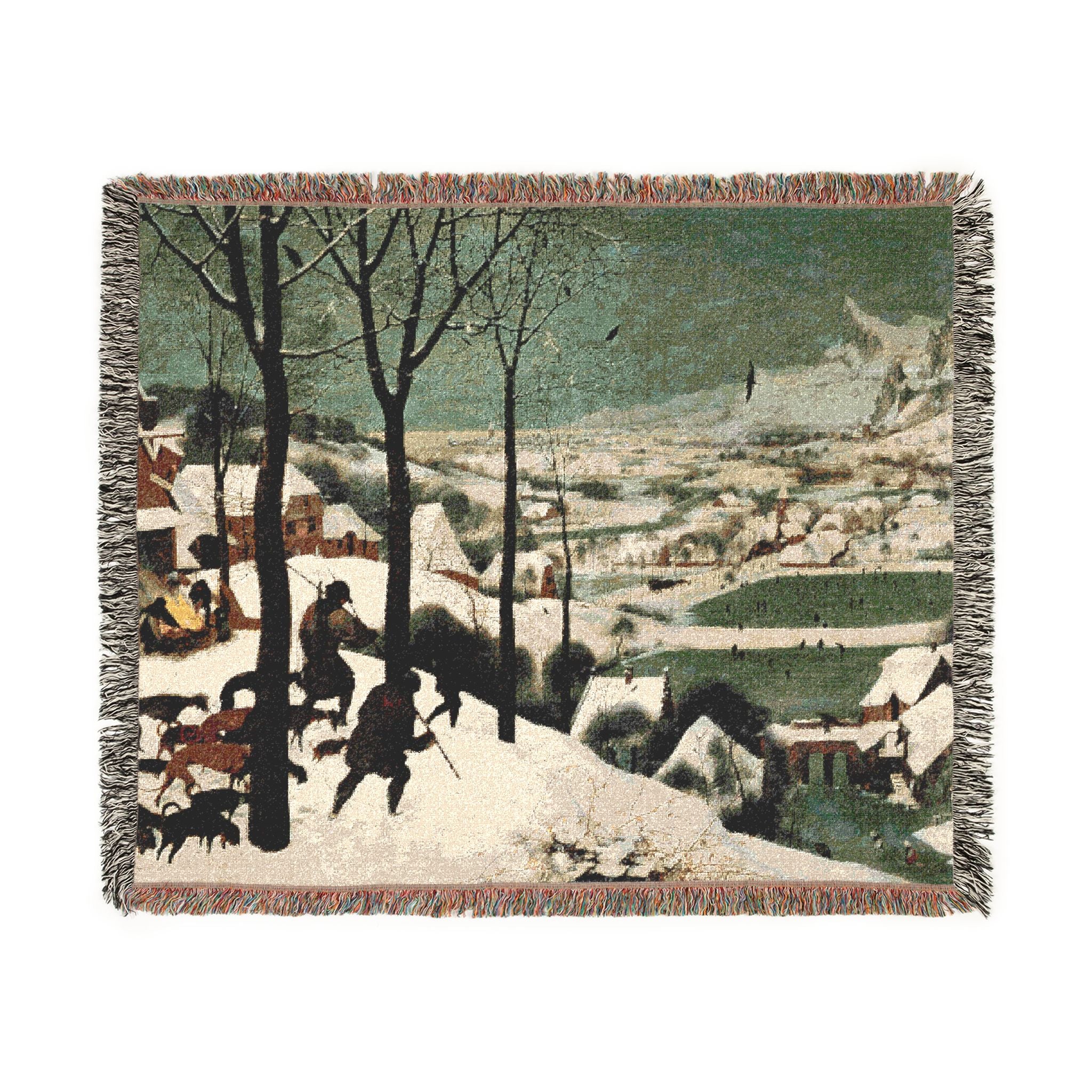 The Hunters in the Snow Woven Blanket - Bruegel Fine-Art Tapestry Throw