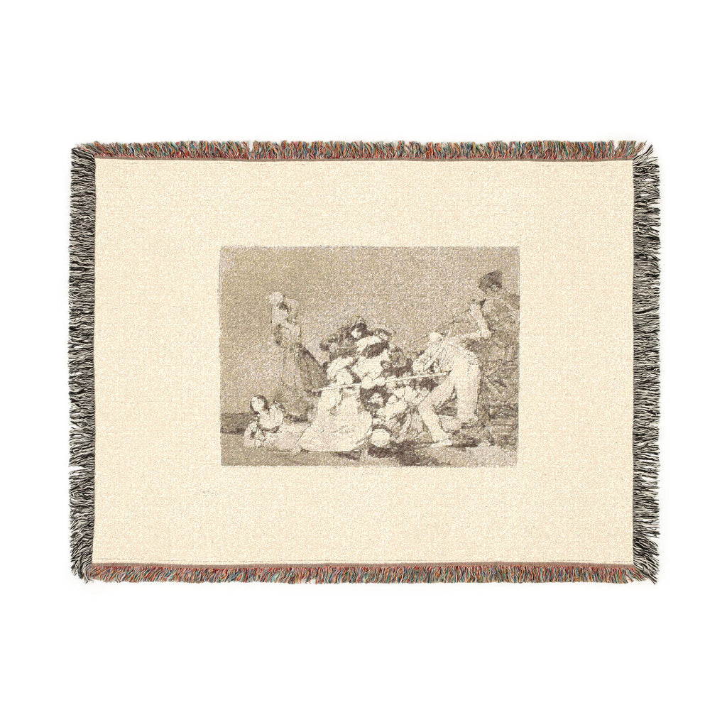 Francisco José de Goya y Lucientes - And they are like wild beasts, plate five from The Disasters of War | Woven Tapestry Blanket