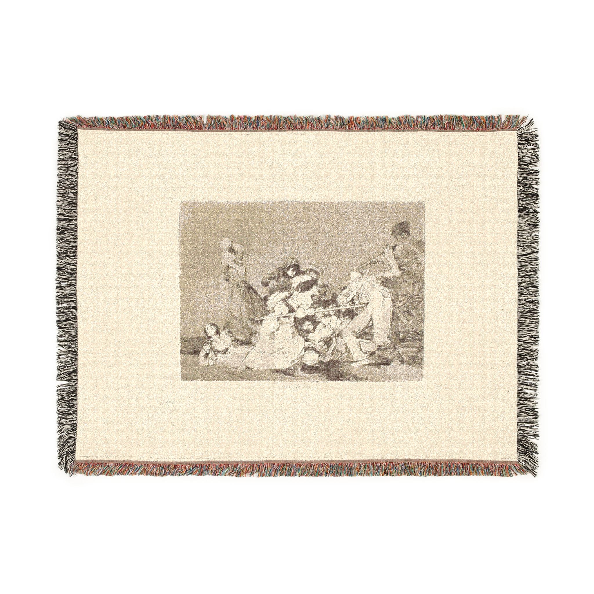 Francisco José de Goya y Lucientes - And they are like wild beasts, plate five from The Disasters of War | Woven Tapestry Blanket