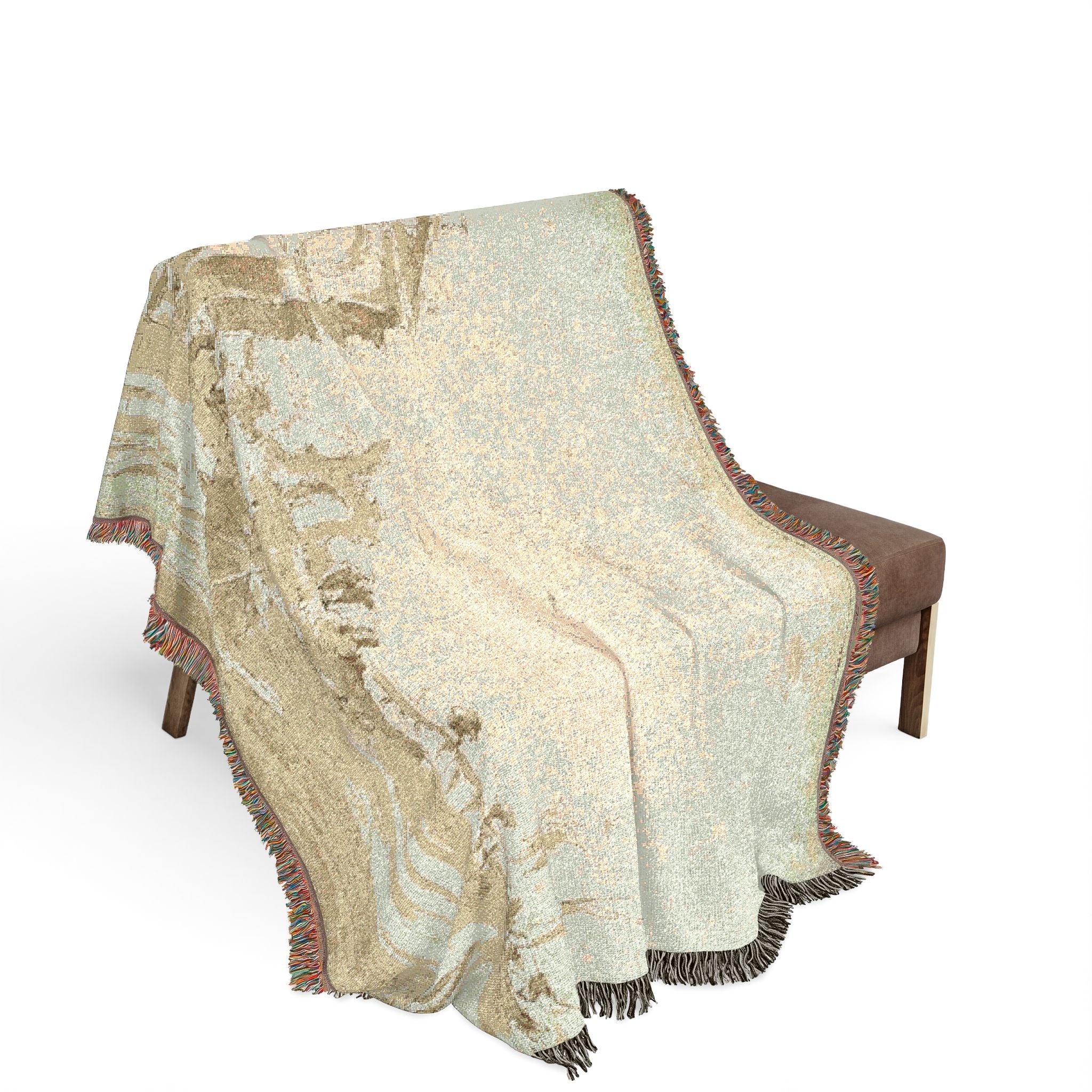 Francesco Guardi - Gateway Near a Landing Bridge | Woven Tapestry Blanket