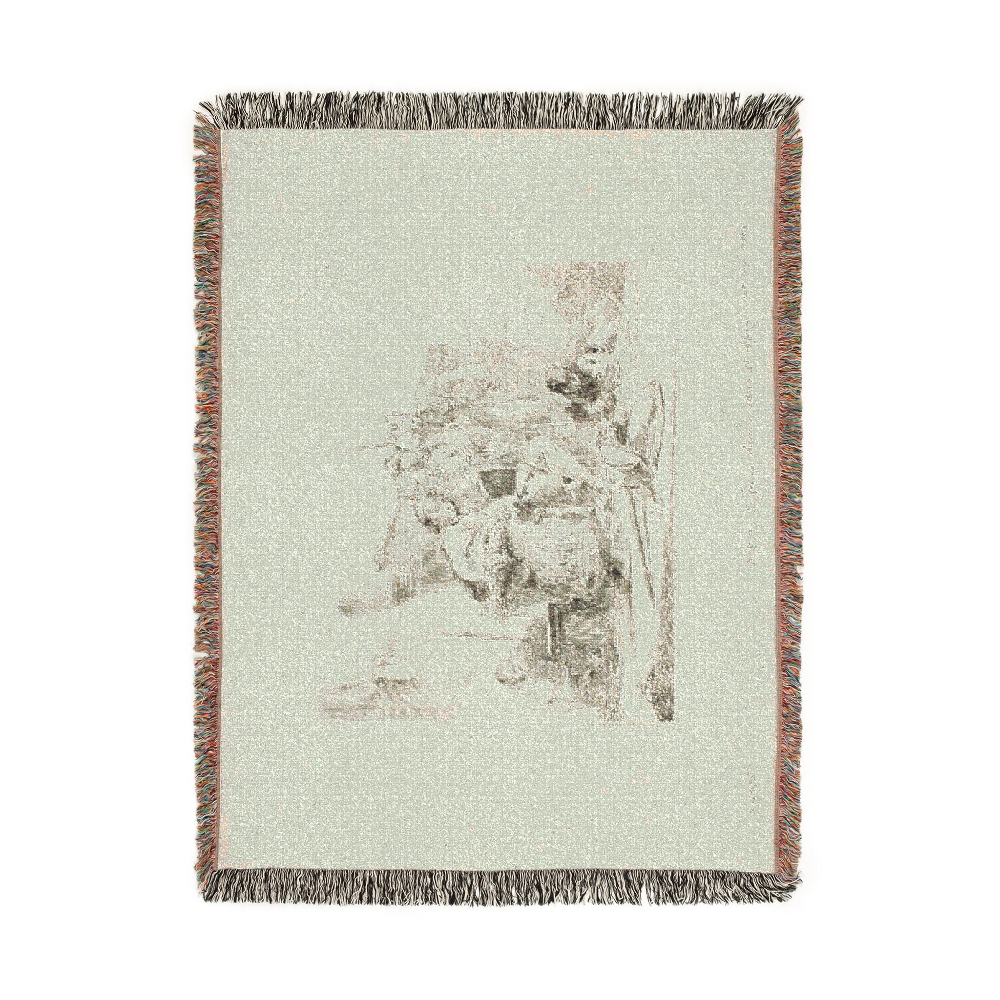 Giovanni Battista Tiepolo - Seated Youth Leaning Against an Urn, from Capricci | Woven Tapestry Blanket