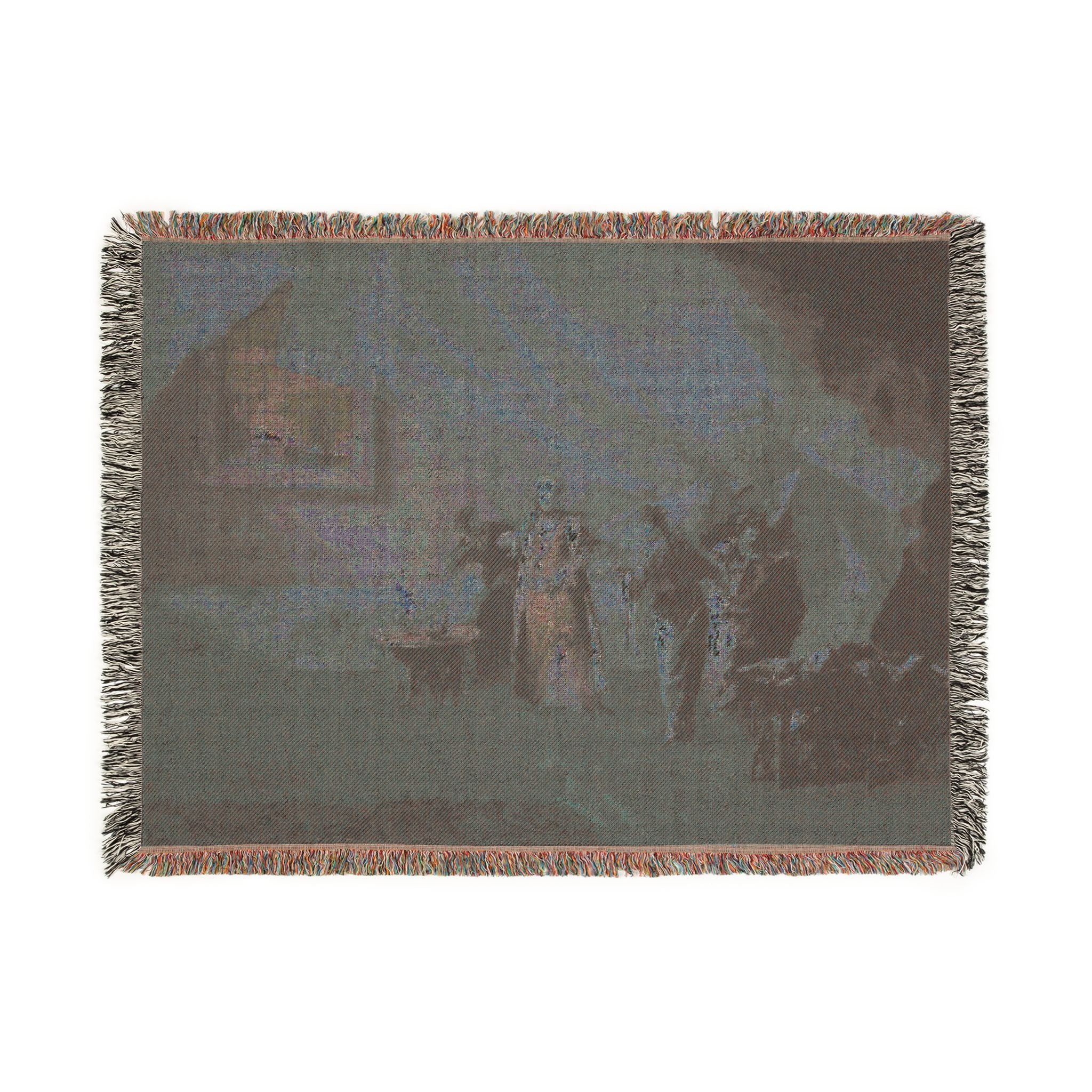 Giovanni Antonio Guardi - Interior A Sultana taking Coffee in the Harem | Woven Tapestry Blanket