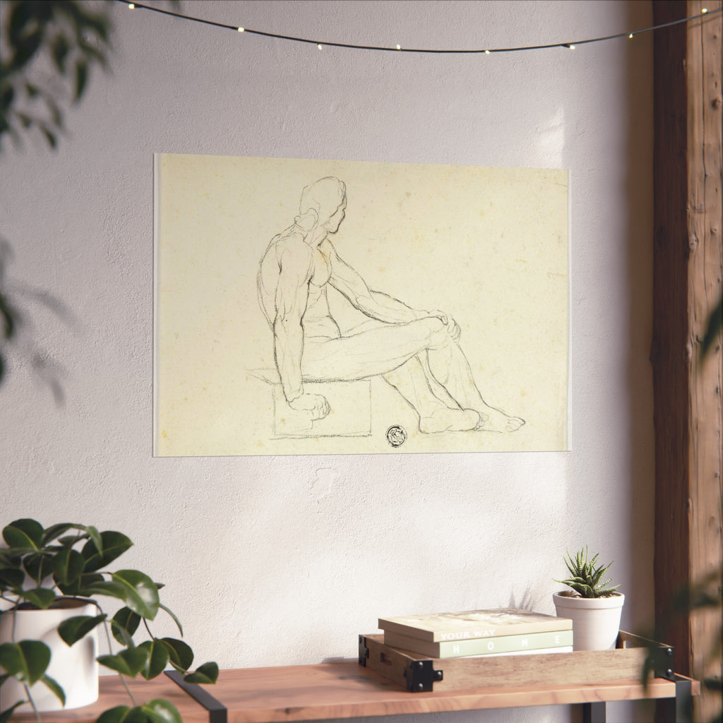 Style of Jacques Louis David - Seated Male Nude | Fine Art Poster