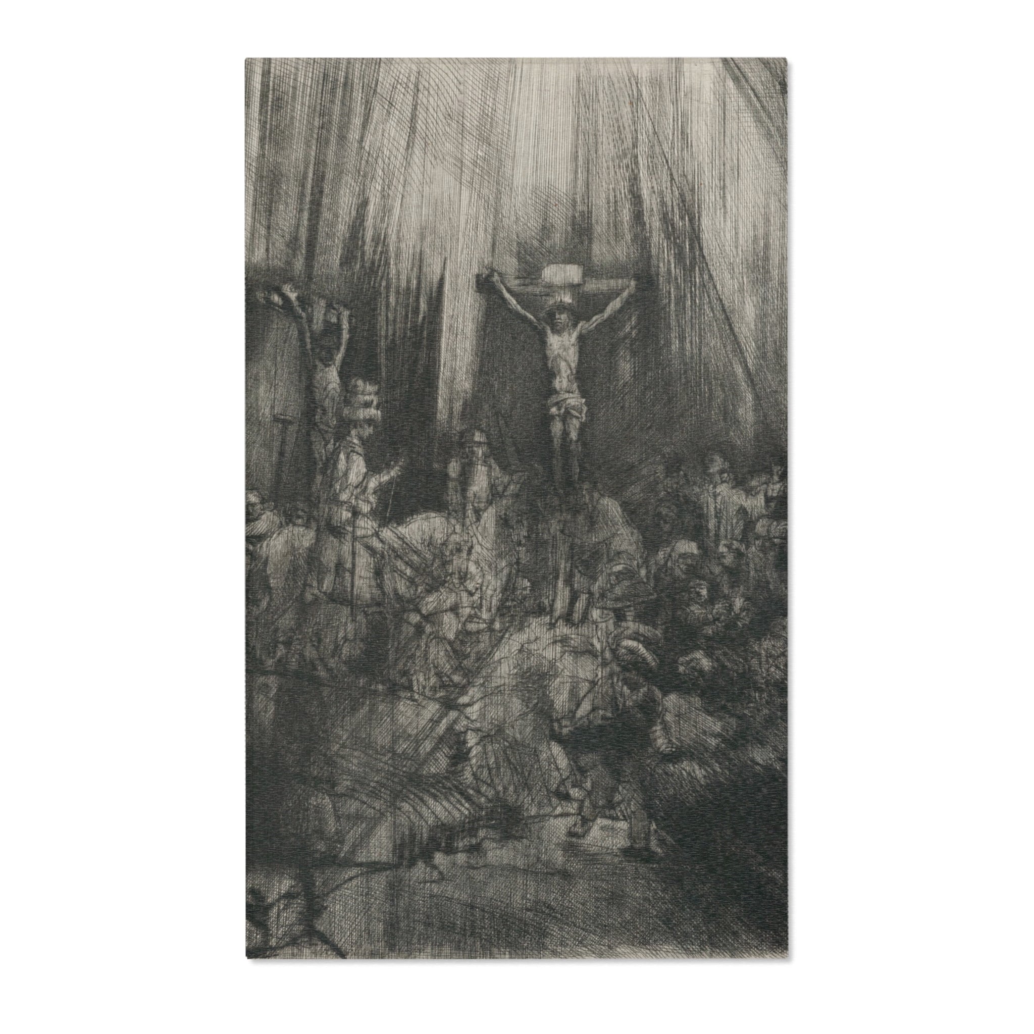 Rembrandt van Rijn - Christ Crucified between the Two Thieves The Three Crosses | Area Rug