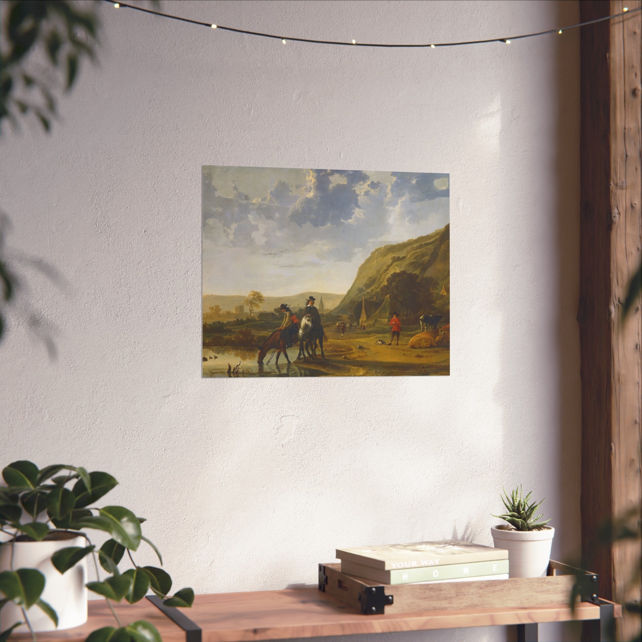 Aelbert Cuyp - Rivierlandschap met ruiters - Google Art Project | Fine Art Poster