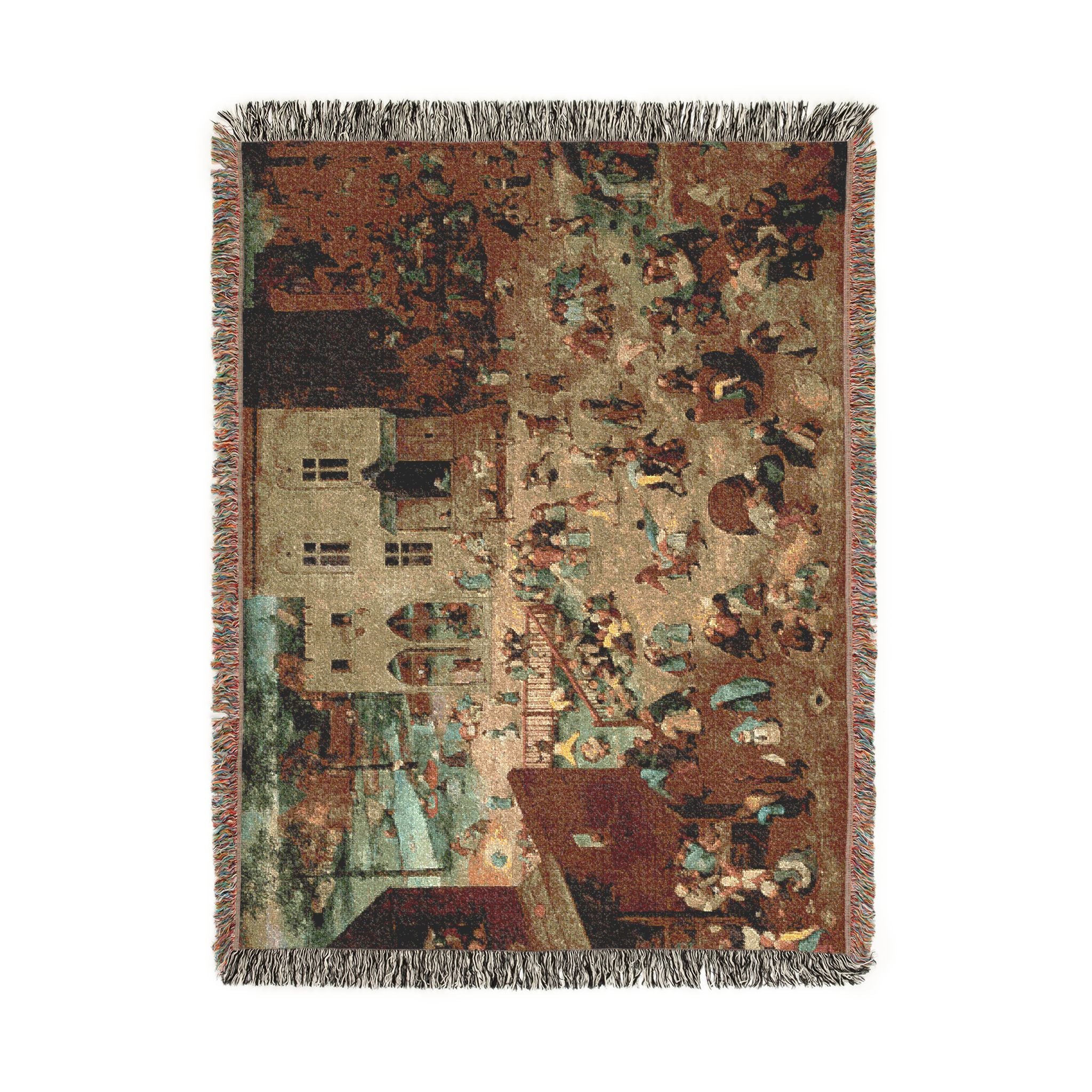 Pieter Bruegel the Elder - Children’s Games - Google Art Project | Woven Tapestry Blanket