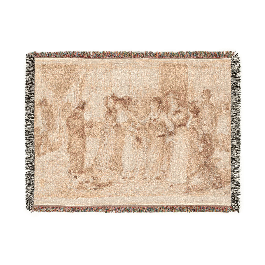 Pierre-Auguste Renoir - Workers' Daughters on the Outer Boulevard (Illustration for Émile Zola's L'Assommoir ) | Woven Tapestry Blanket