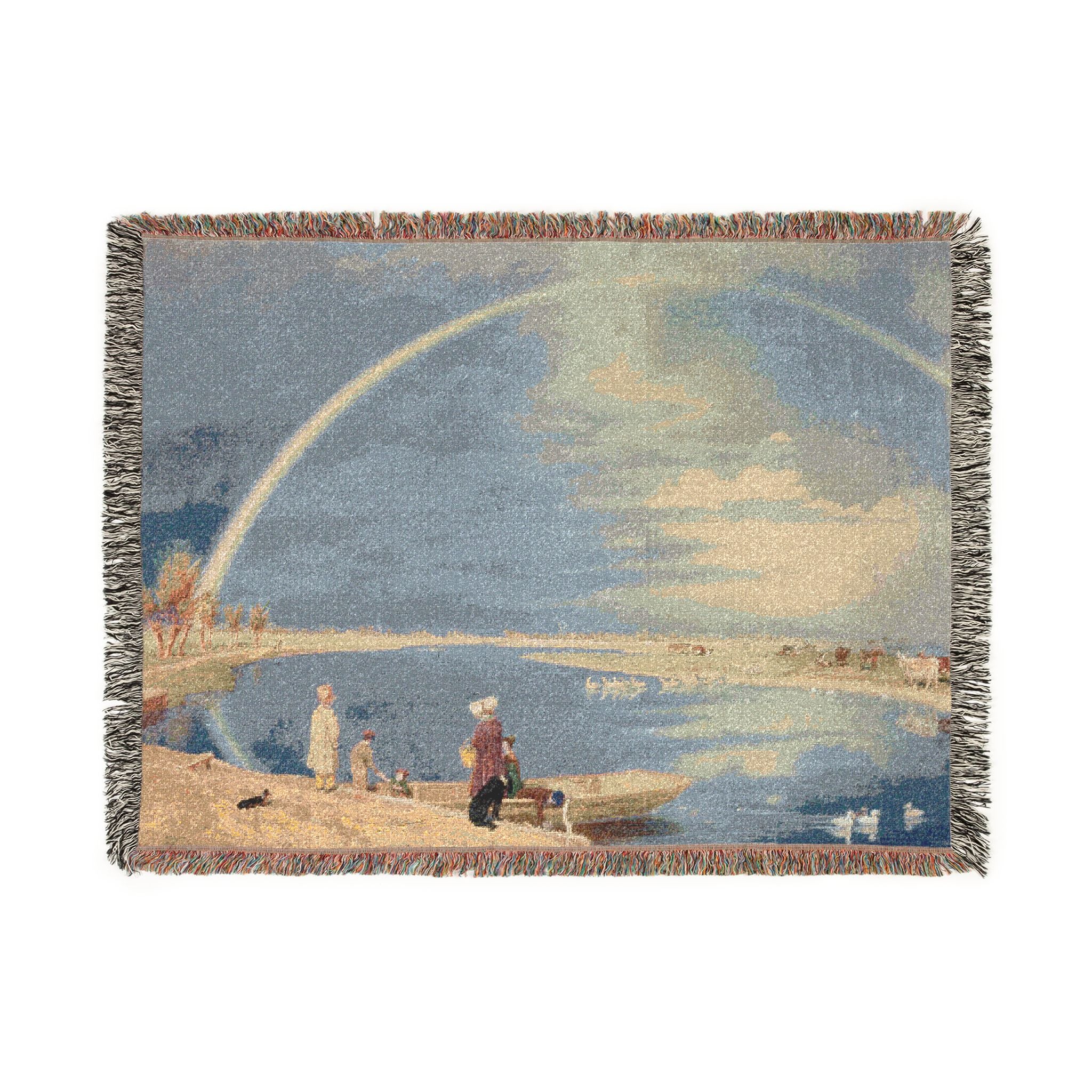 William Turner - An April Shower A View from Binsey Ferry Near Oxford, Looking Towards Port Meadow and Godstow | Woven Tapestry Blanket