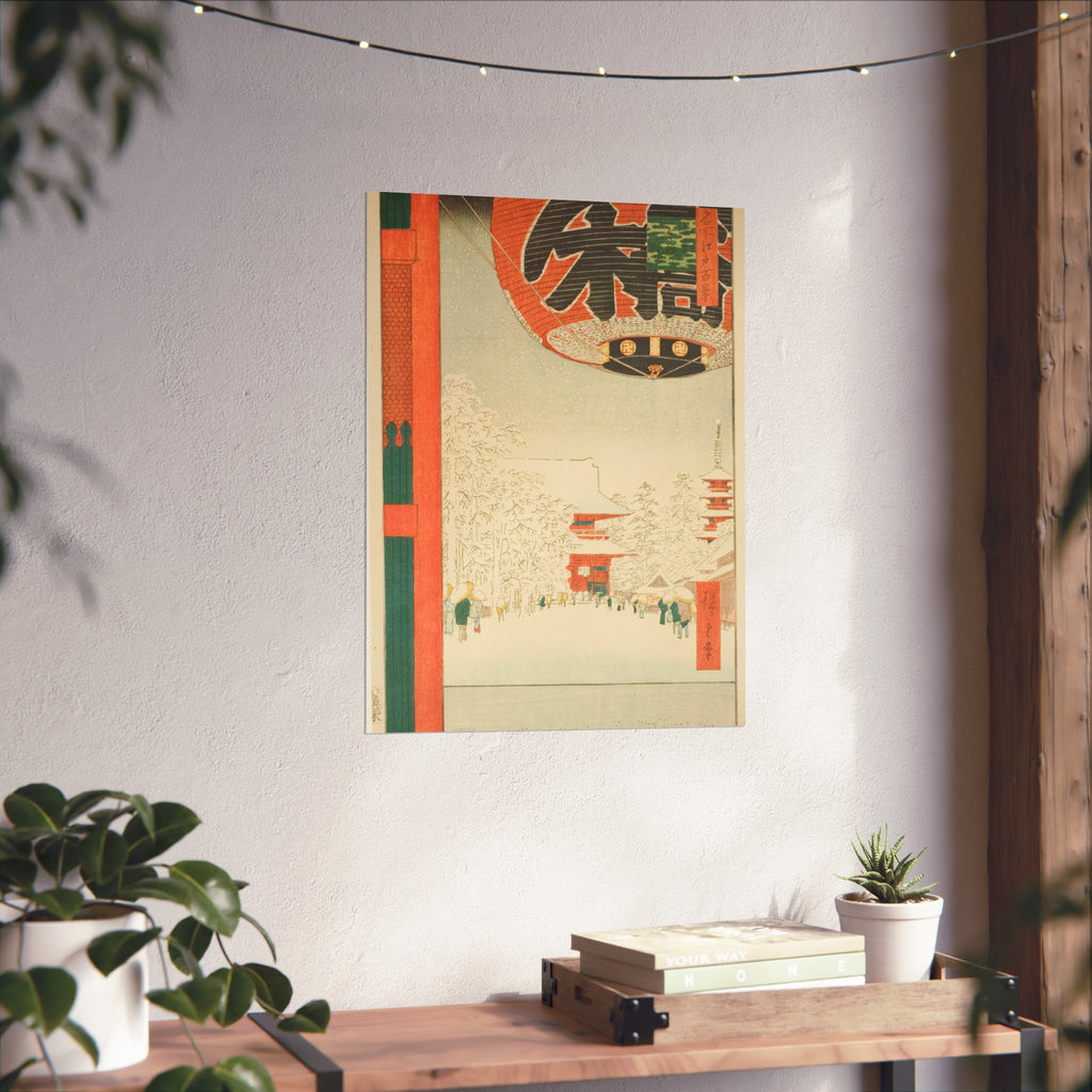 Utagawa Hiroshige - Kinryuzan Temple at Asakusa (Snow) | Fine Art Poster