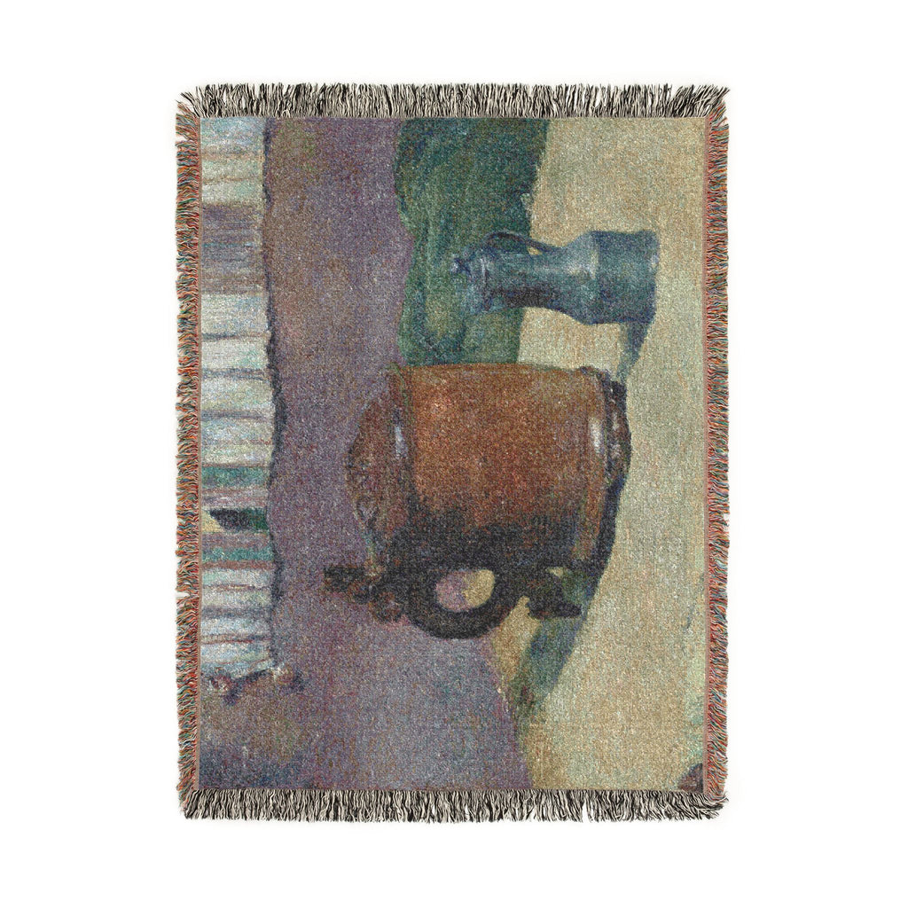Paul Gauguin - Still Life Wood Tankard and Metal Pitcher | Woven Tapestry Blanket