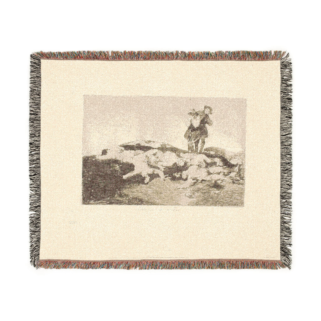 Francisco José de Goya y Lucientes - Bury them and keep quiet, plate 18 from The Disasters of War | Woven Tapestry Blanket
