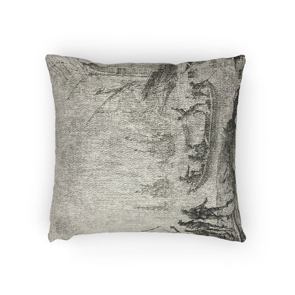 Claude Lorrain - Harbor Scene with a Lighthouse | Woven Pillow