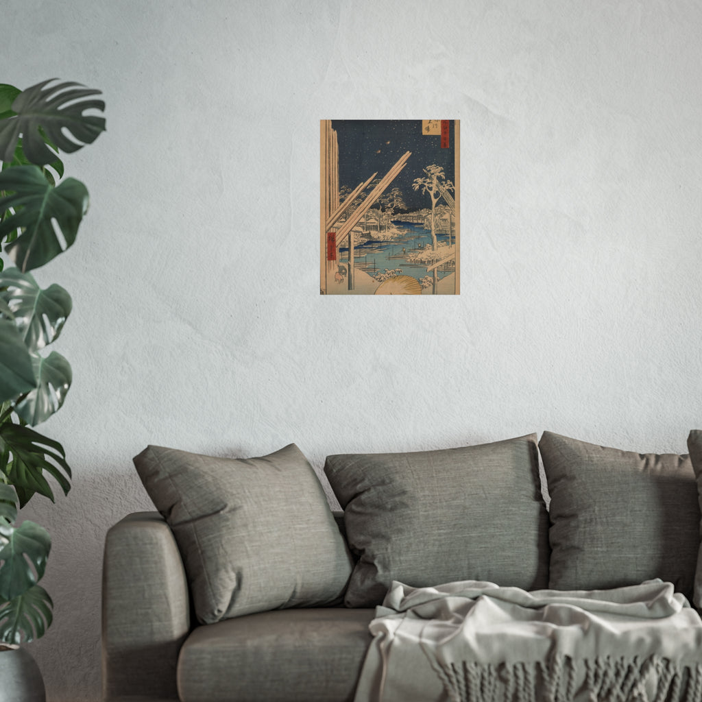 Utagawa Hiroshige - Lumberyards at Fukagawa | Fine Art Poster