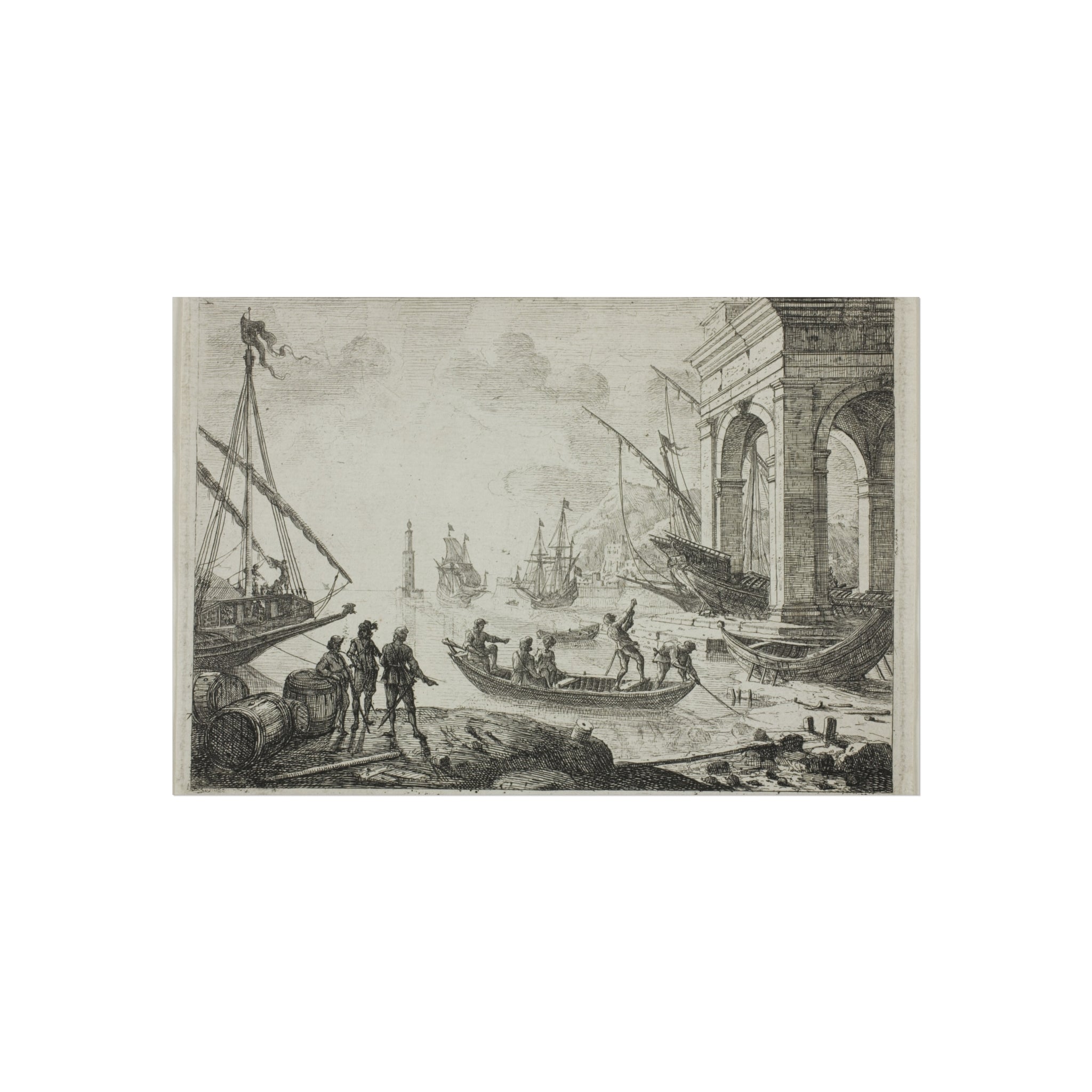 Claude Lorrain - Harbor Scene with a Lighthouse | Fine Art Poster