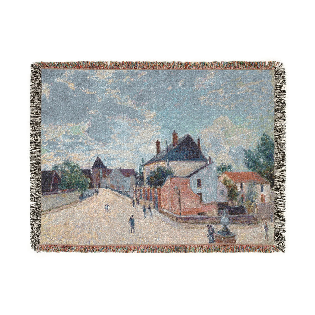 Alfred Sisley - Street in Moret | Woven Tapestry Blanket