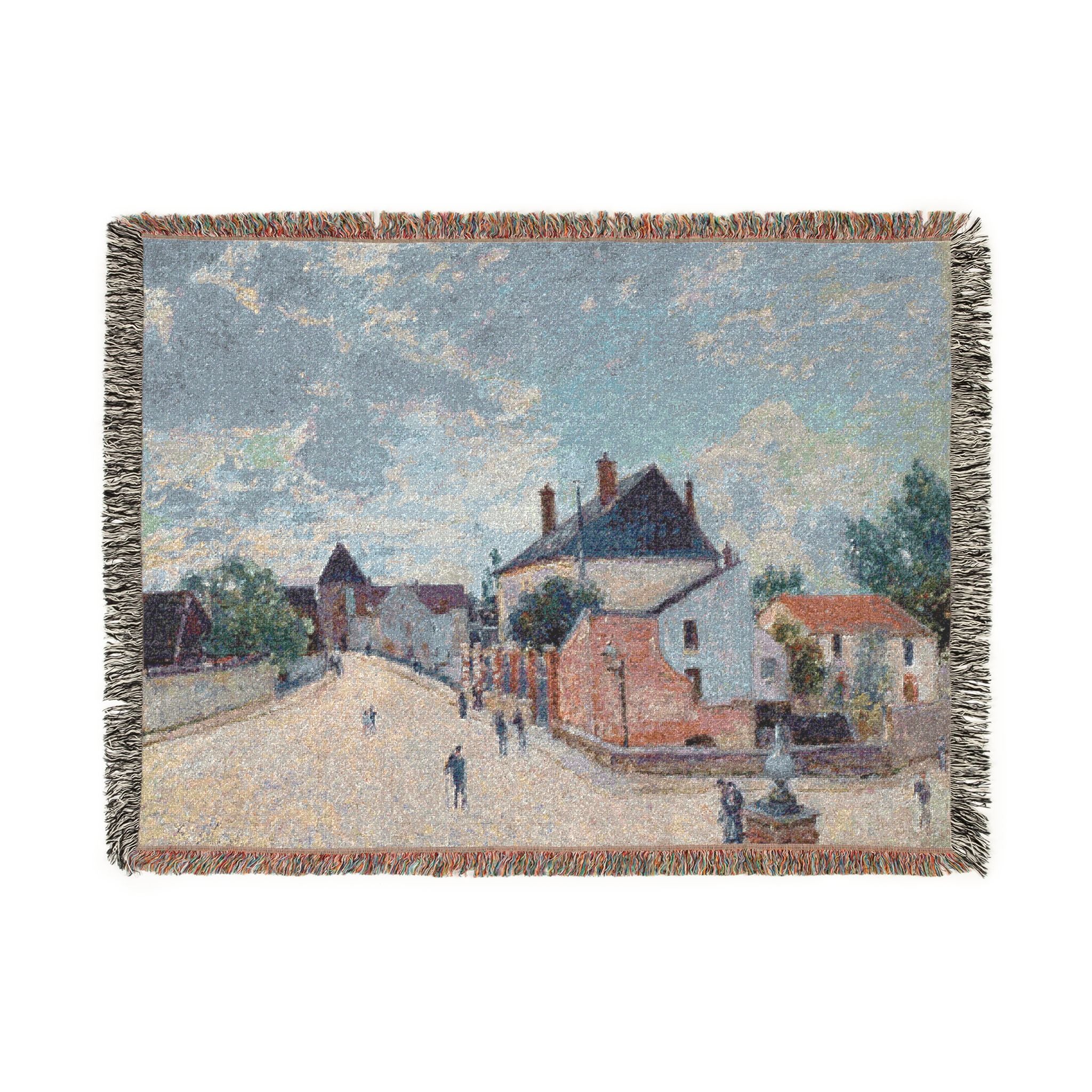 Alfred Sisley - Street in Moret | Woven Tapestry Blanket