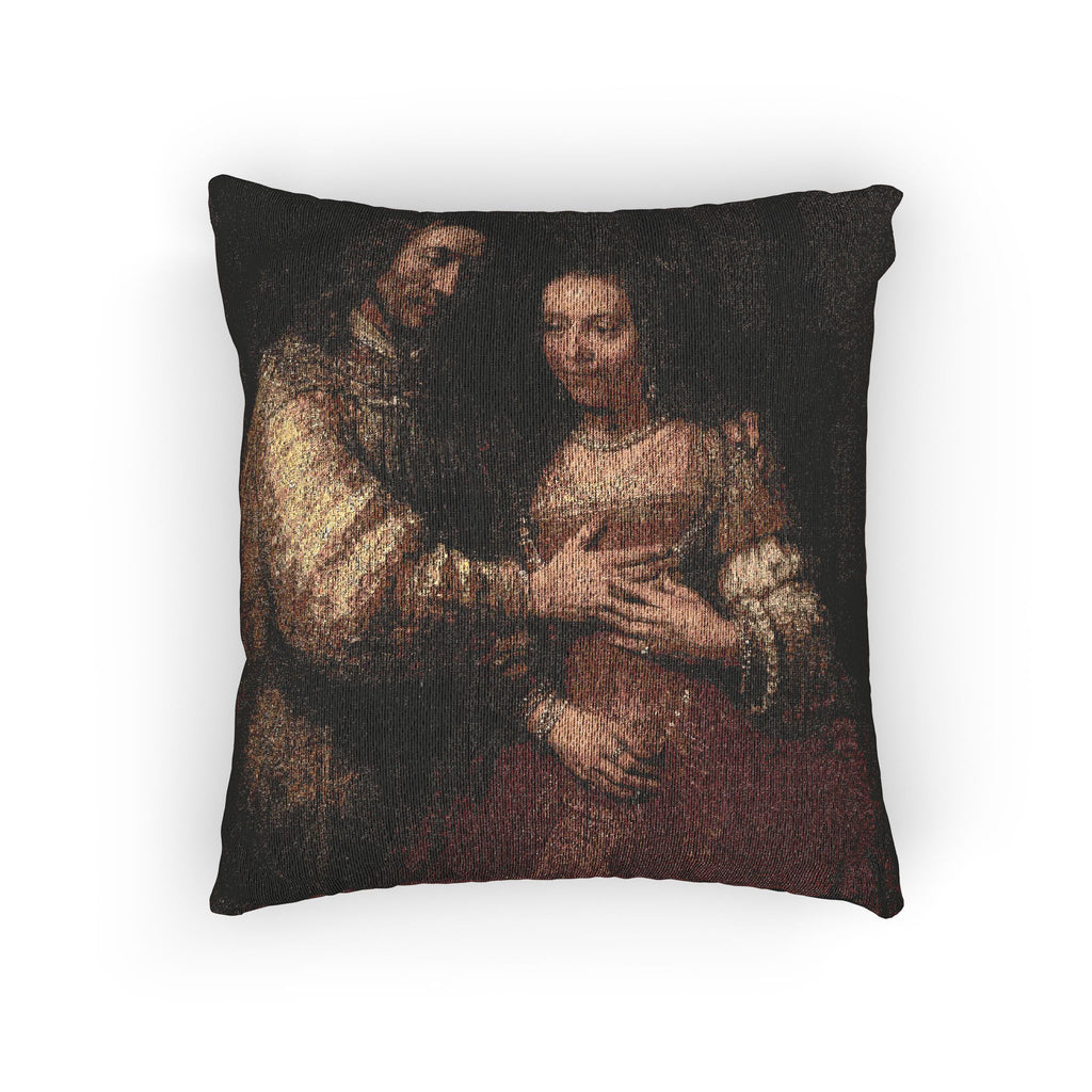 Rembrandt Harmensz. van Rijn - Portret van een paar als oudtestamentische figuren, genaamd 'Het Joodse bruidje' - Google | Woven Pillow