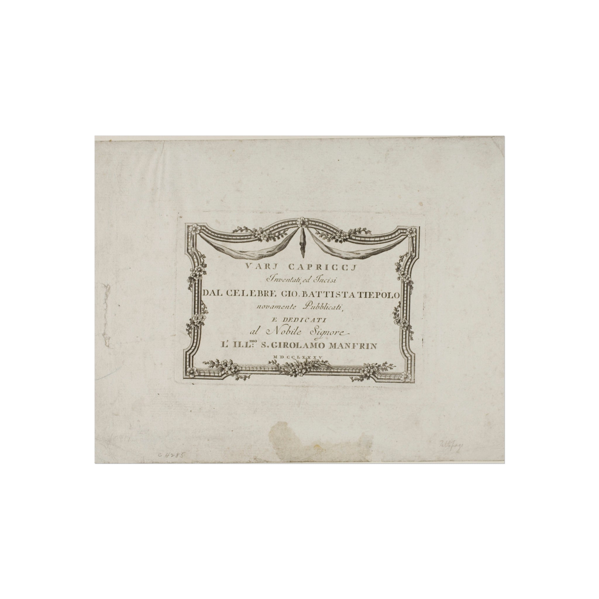 Giovanni Battista Tiepolo - Frontispiece from Capricci | Fine Art Poster