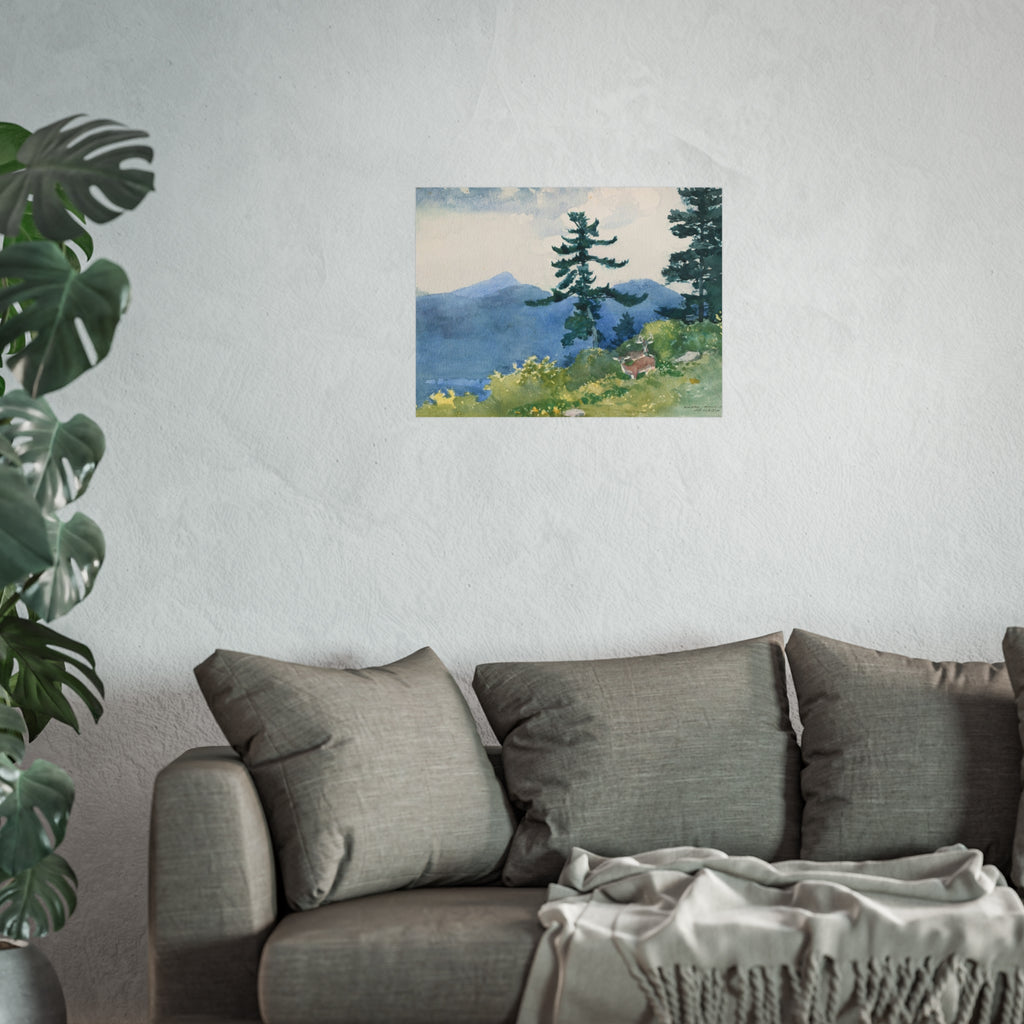 Winslow Homer - North Woods Club, Adirondacks (The Interrupted Tete-a-Tete) | Fine Art Poster
